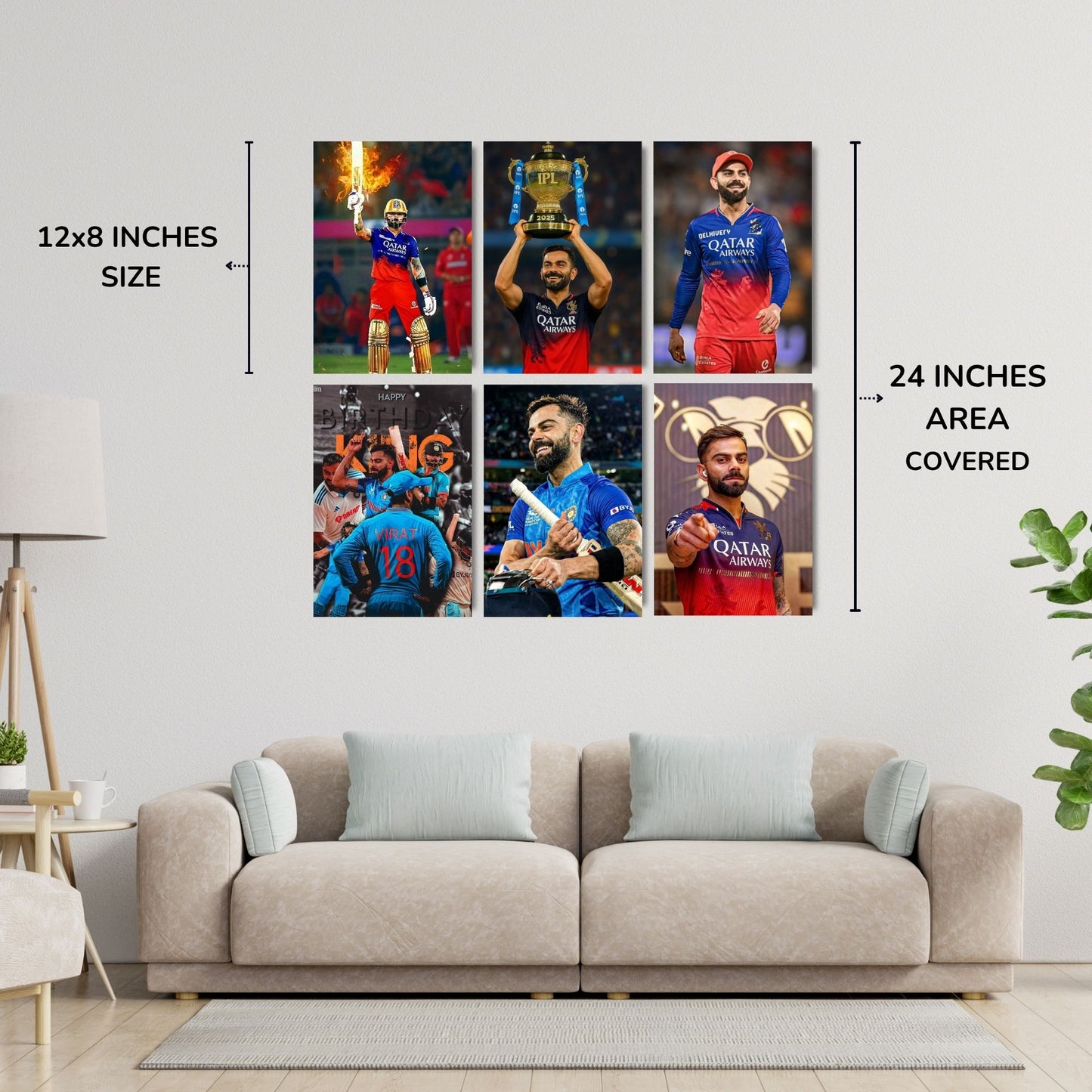 Posters Inc Virat Kohli Poster For Room A4 Size Pack Of 6 Posters Printed On 300 Gsm Matte Paper With Glue Dots Included Wall Decoration Poster Cricket Posters Room Virat Kohli Wall Poster Set Of 6
