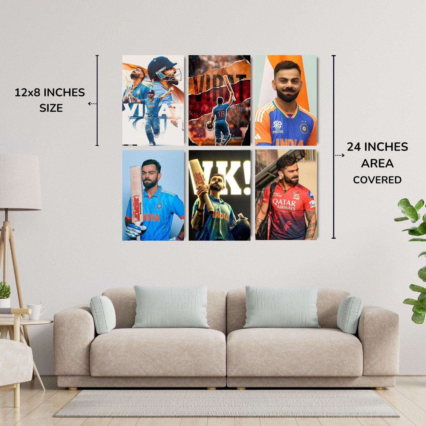 Posters Inc Virat Kohli Poster For Room 300 Gsm Matte Paper A4 Size Pack Of 6 Posters Virat Kohli Wall Poster Set Of 6 Wall Decoration Poster For Wall Decoration Cricket Posters Room Glue Dots Included