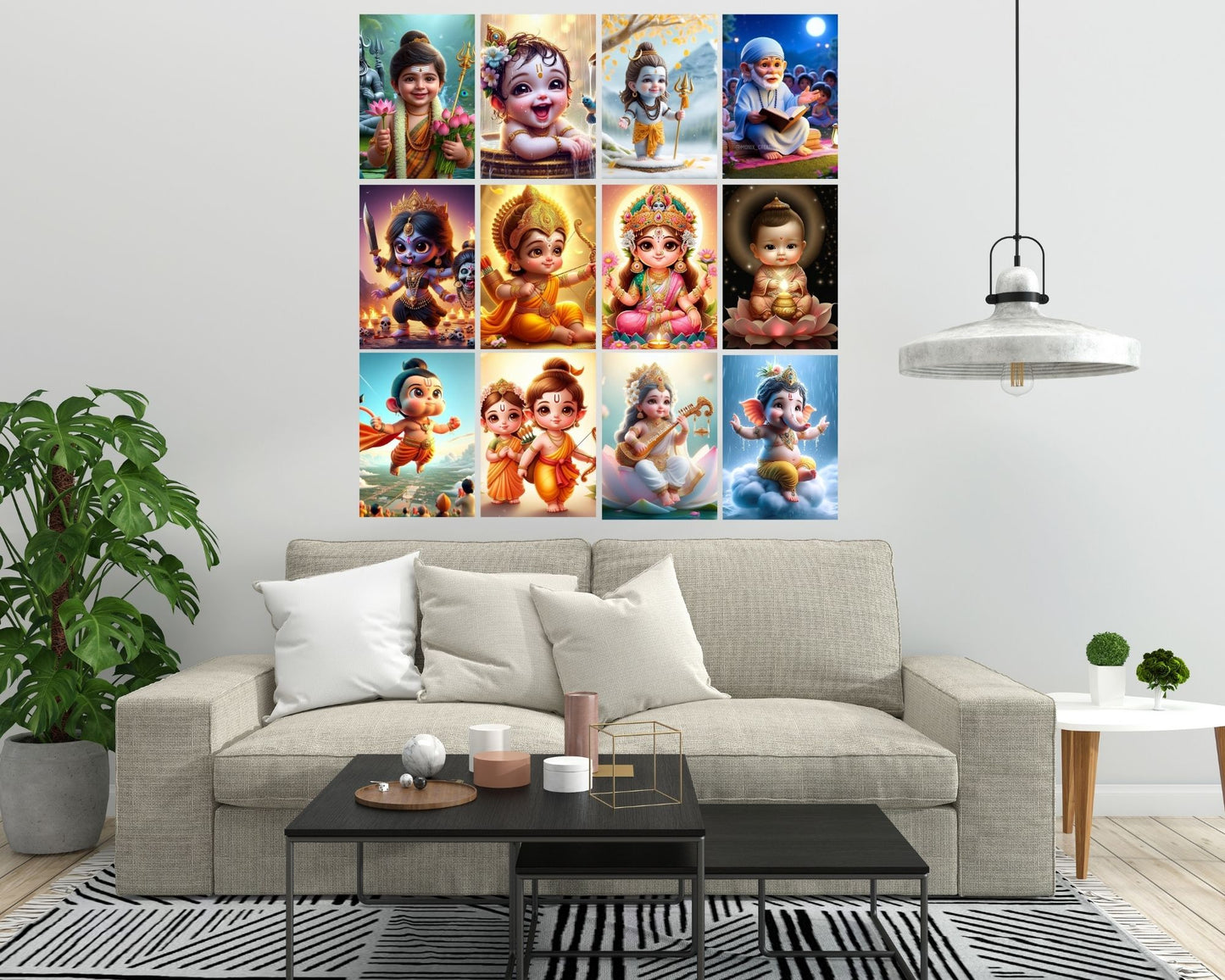 Posters Inc Baby Gods Posters for Wall – Pack of 12 Aesthetic Collage Art Prints | 8x12 Inch HD Paper Wall Decoration for Living Room, Bedroom & Kitchen | Home Decor Items & Gifts for Pregnant Women, Kids