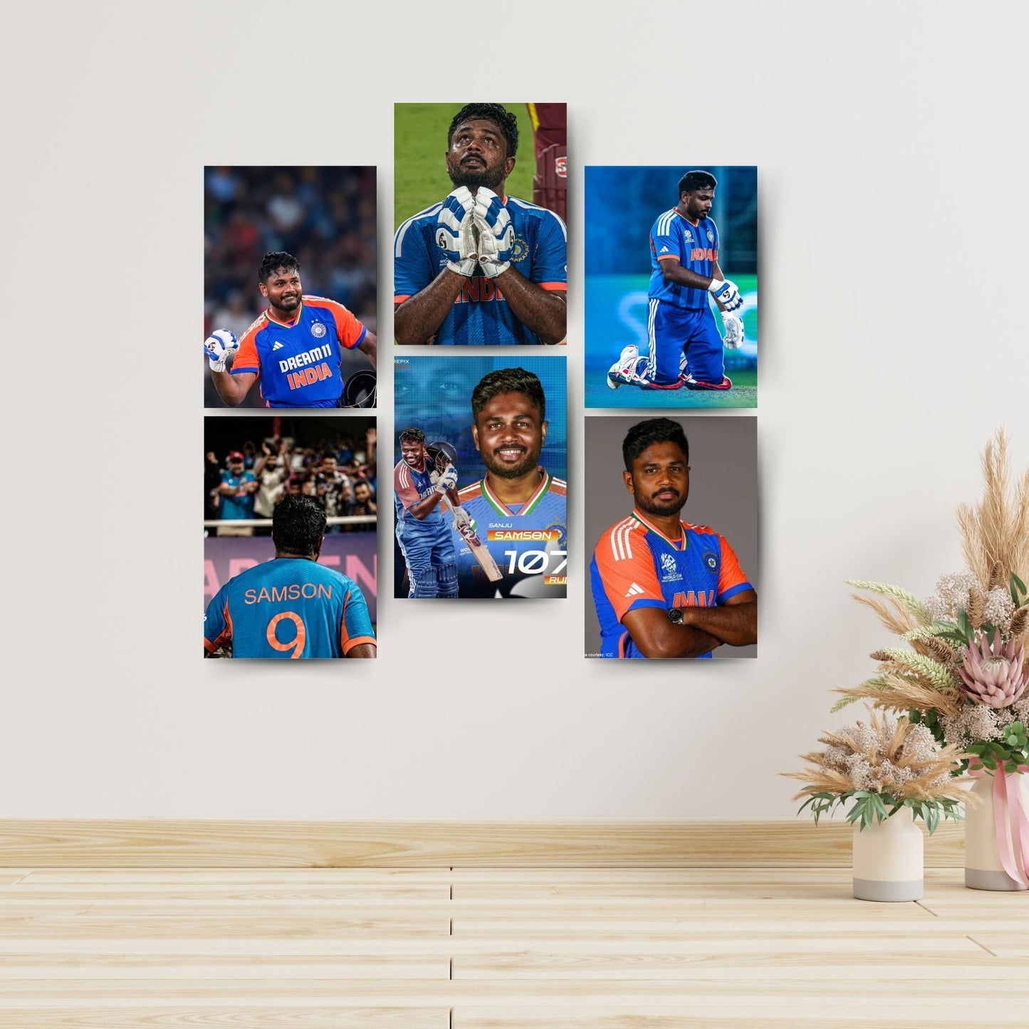 Posters Inc Sanju Samson Cricket Posters For Room A4 Size Pack Of 6 Posters Printed On 300 Gsm Matte Paper With Glue Dots Included Sports Wall Decoration Featuring Samson IPL Visuals