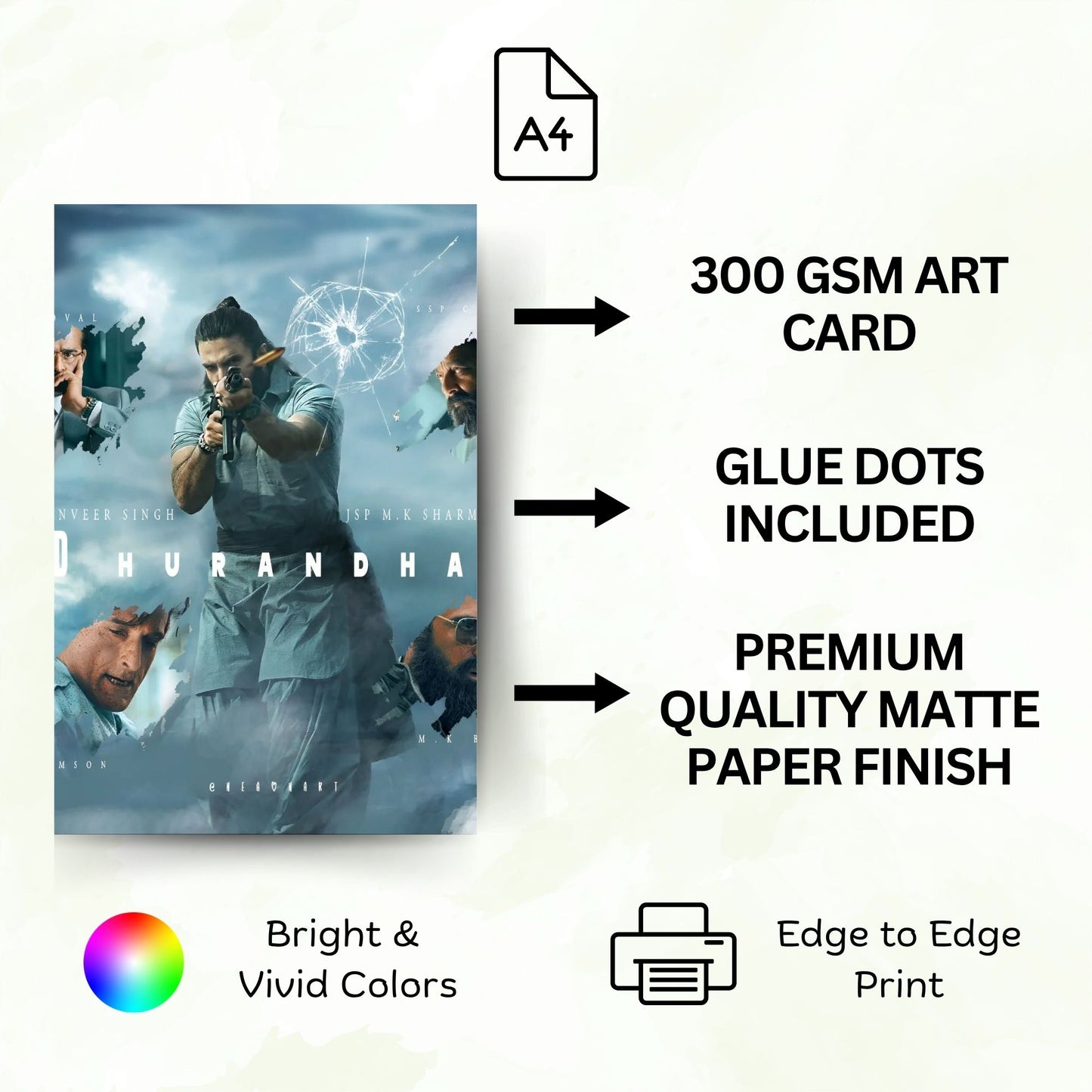 Posters Inc Dhurandhar Movie Posters For Room 300 Gsm Matte Paper A4 Size Pack Of 6 Posters Wall Decoration Poster For Wall Decoration Poster Aesthetic Glue Dots Included