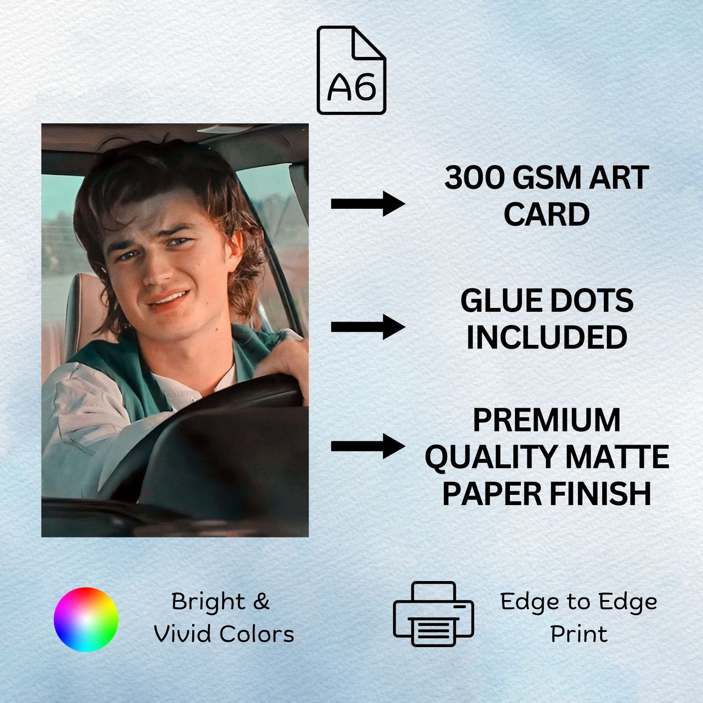 Aonami Stranger Things Wall Art A6 Size Pack of 54 Posters 300 GSM Matte Paper High Definition Character Prints Stranger Things Room Decor Set for Bedroom Study Workspace Hostel Setup Glue Dots Included