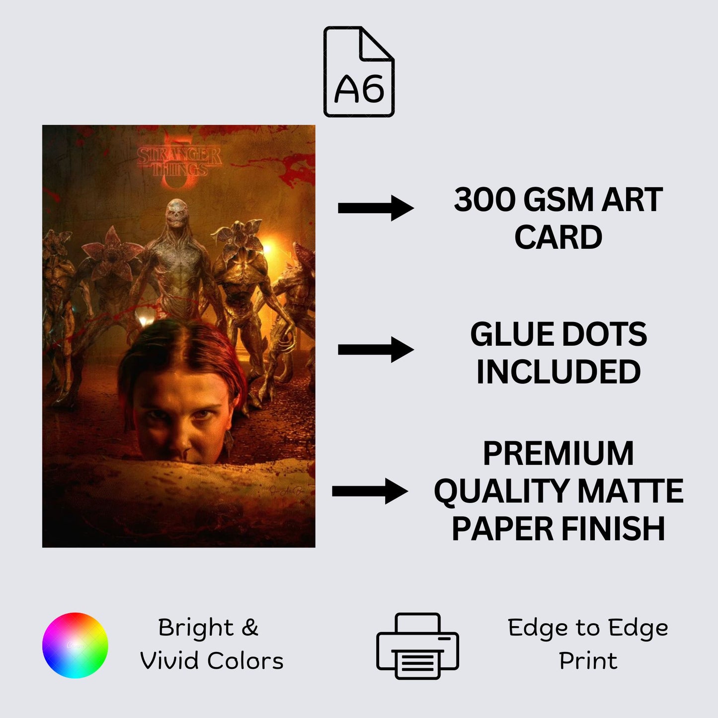 Posters Inc A6 Size Pack Of 27 Stranger Things Mini Posters Featuring Upside Down Artwork Retro Sci Fi Style Cult Show Decor Netflix Wall Display Includes Glue Dots