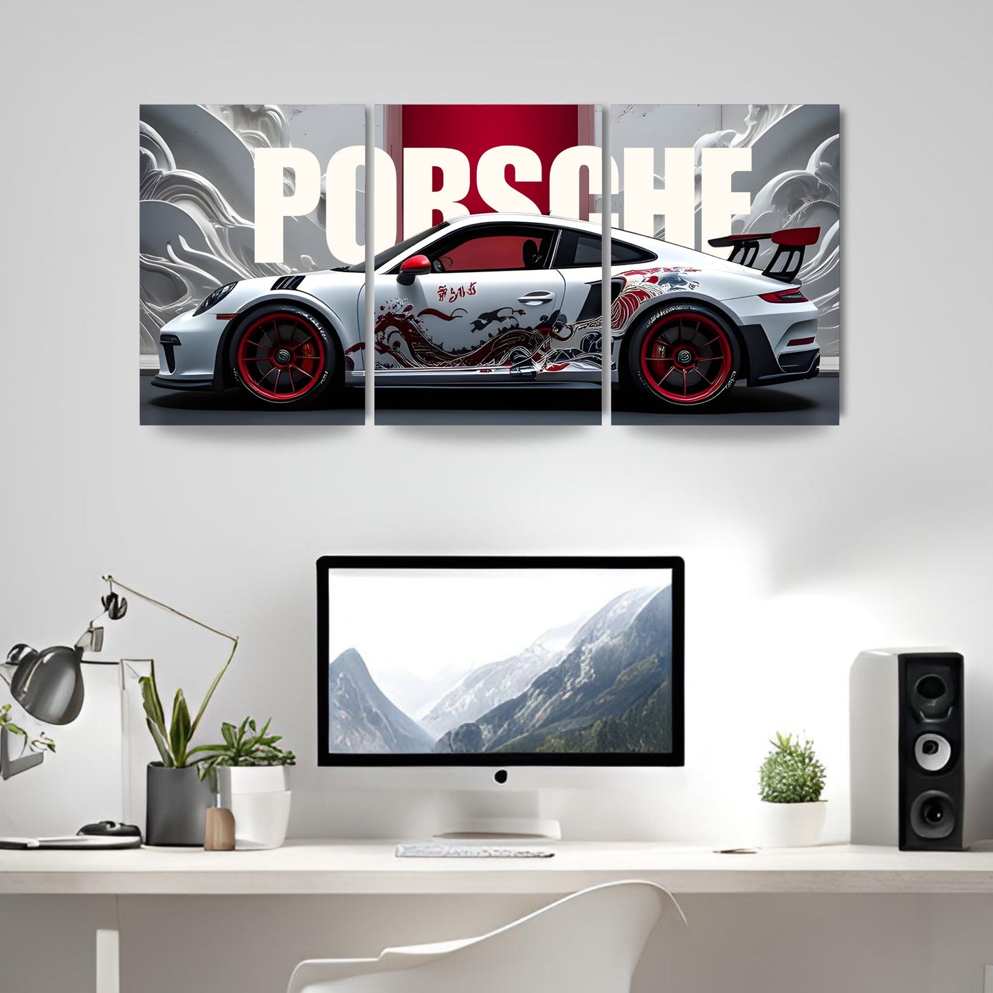 Posters Inc A4 Porsche Car Posters Pack Of 4 On 300 Gsm Matte Paper With Glue Dots Included Poster Aesthetic Car Decor Posters For Room Wall Decoration