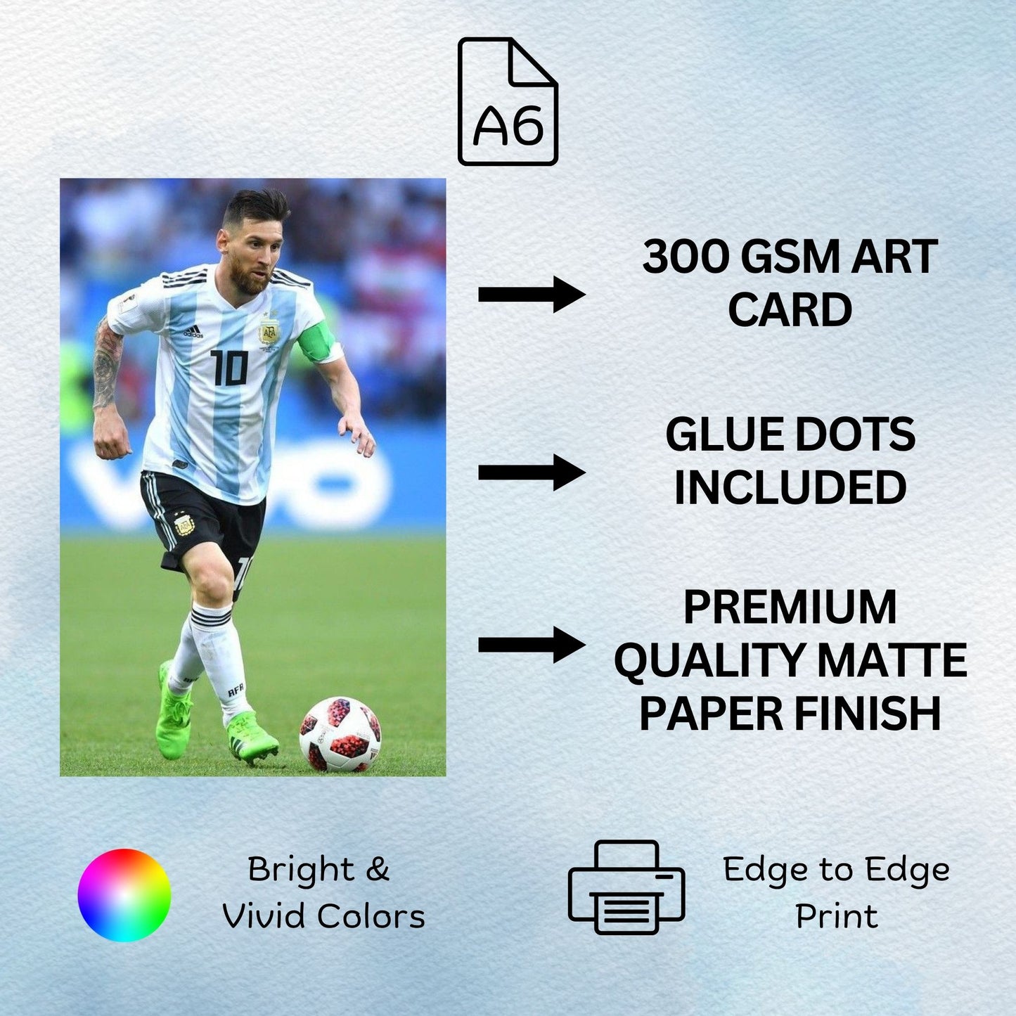 Posters Inc Messi Legend Argentina World Cup Champion Barcelona Inter Miami Football Star A6 Size Pack Of 54 Premium Photo Prints Bedroom Sports Fans Collection With Glue Dots Included
