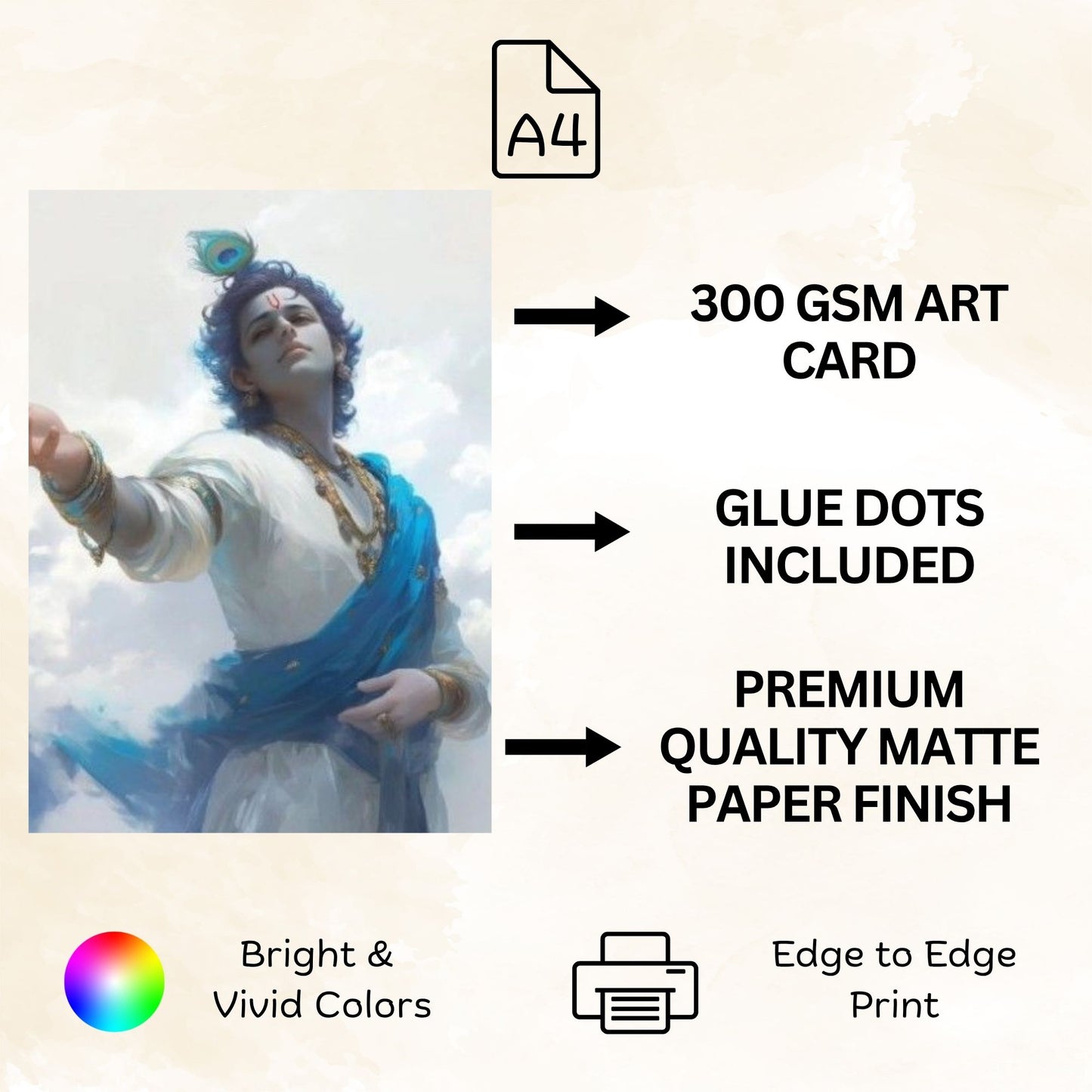 Posters Inc Set of 12 Aesthetic Divine God Posters with Black Border, Spiritual Deity Wall Art for Peace and Serenity, HD Quality Print on 300 GSM A4 Size 8*12 Inch, Glue Dots Included, God Posters for Wall