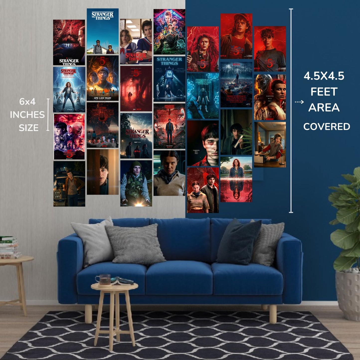 Posters Inc A6 Size Pack Of 27 Stranger Things Artwork Featuring Small Town Mystery Retro Neon Palette Television Fan Decor Includes Glue Dots