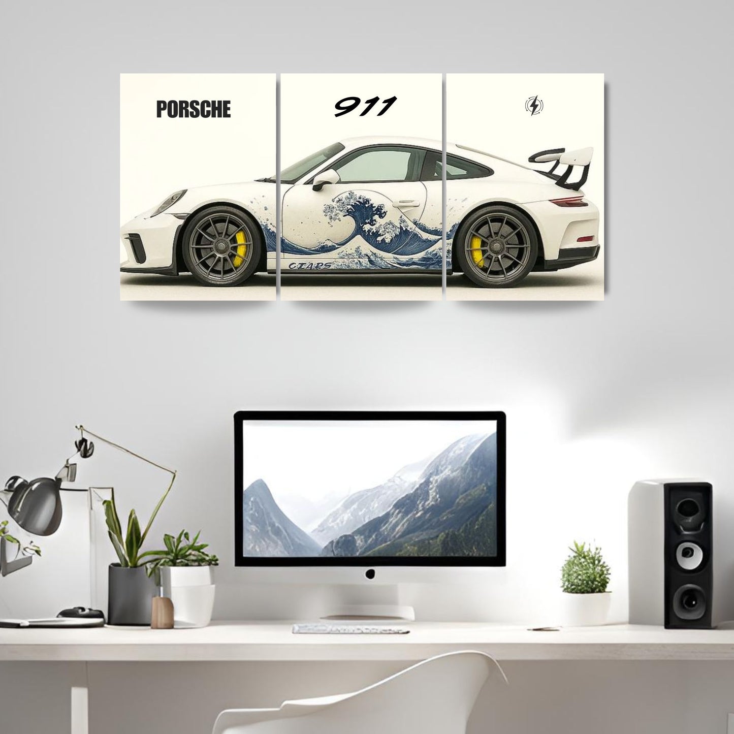 Posters Inc A4 Split Car Posters Set Of 4 On 300 Gsm Matte Paper With Glue Dots Included For Room Decor Porsche 911 Wall Poster Set For Bedroom Office Study Space