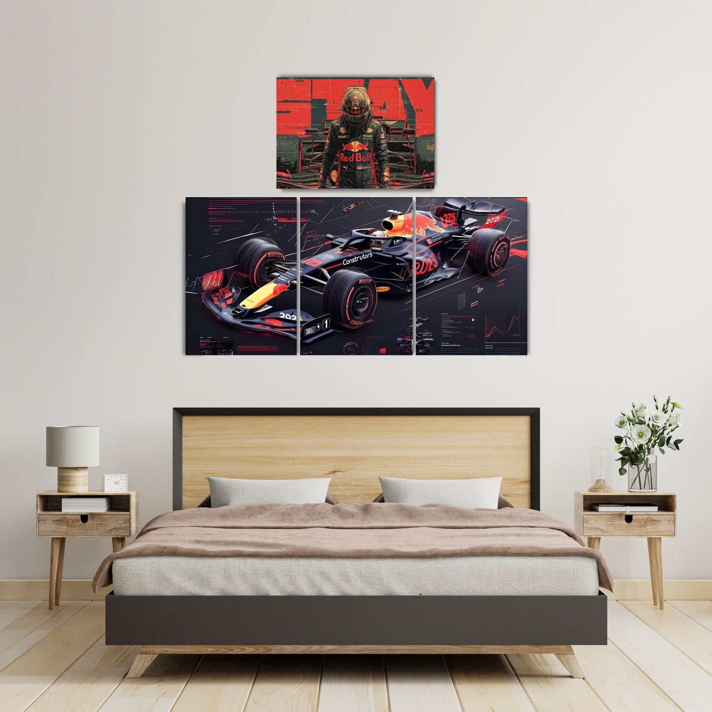 Posters Inc Formula 1 Car Split Wall Poster Set Of 4 A4 Size 300 Gsm Matte Paper Racing Car Blueprint Design For Room Office Decor Premium Print With Glue Dots Included