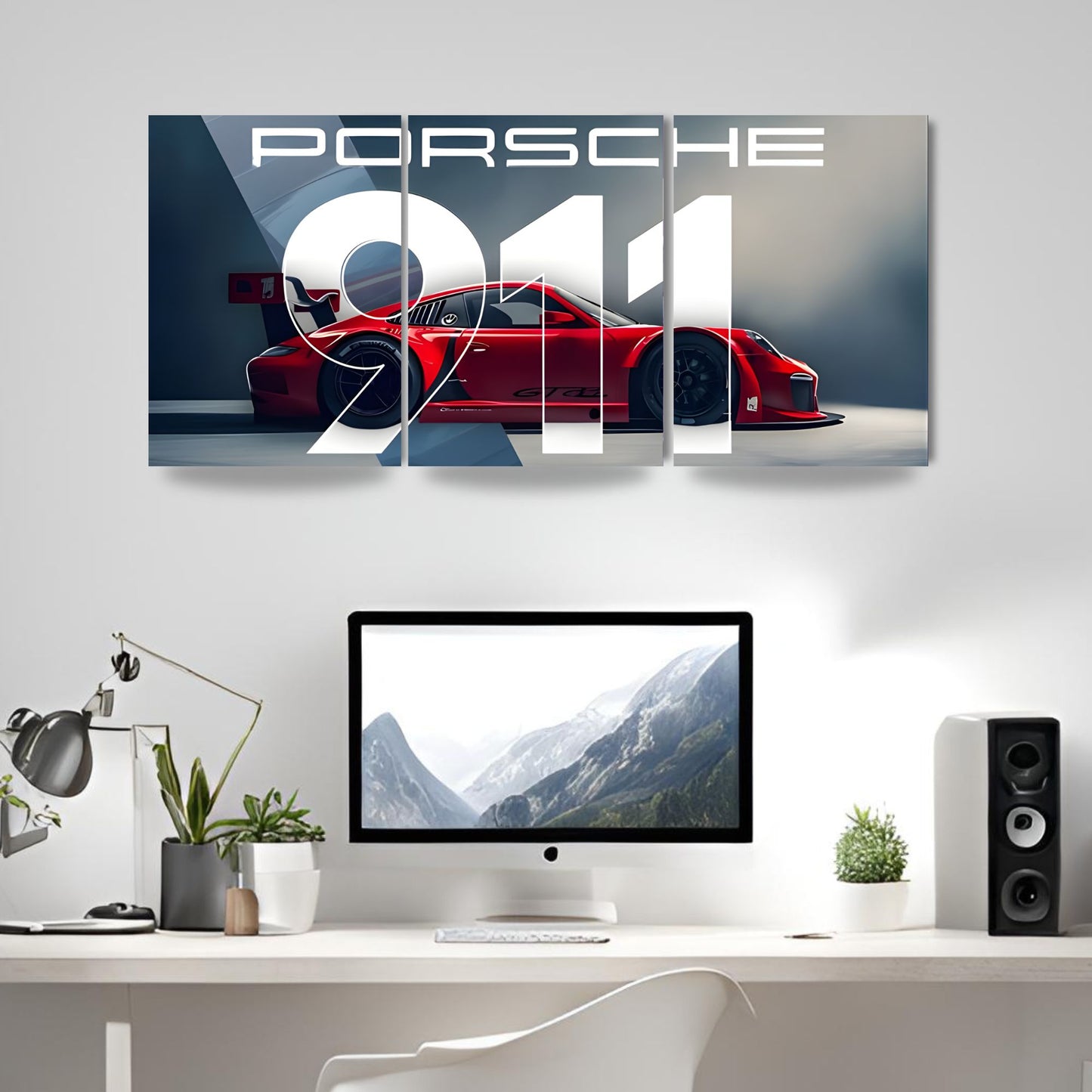Posters Inc A4 Porsche 911 Car Posters Pack Of 4 300 GSM Matte Paper Posters For Wall With Glue Dots Included For Room Decor Office Workspace Study