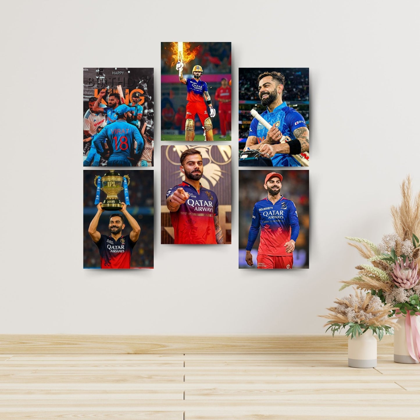 Posters Inc Virat Kohli Poster For Room A4 Size Pack Of 6 Posters Printed On 300 Gsm Matte Paper With Glue Dots Included Wall Decoration Poster Cricket Posters Room Virat Kohli Wall Poster Set Of 6