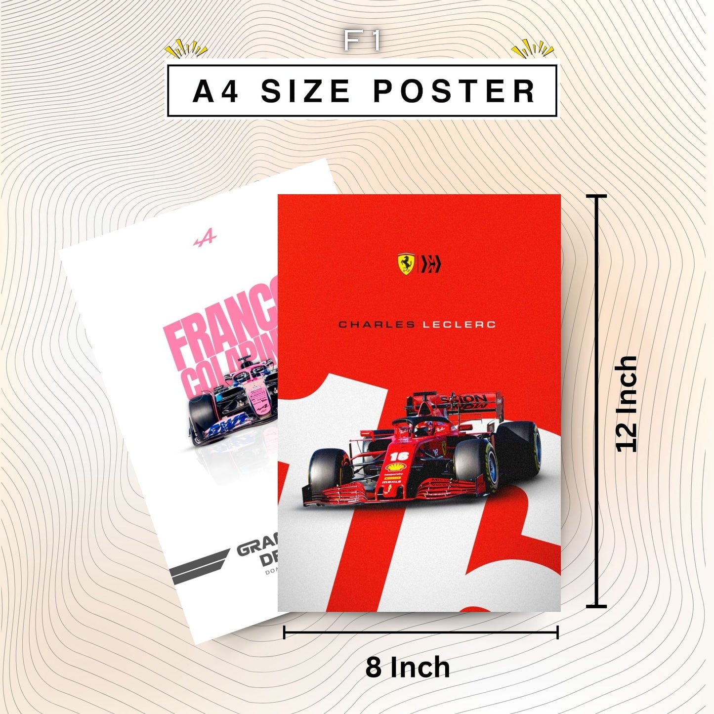 Posters Inc F1 Car Poster Set Of 6 On 300 GSM Matte Paper Size A4 With Glue Dots Included Car Posters For Room Accessories Wall Decoration Poster Aesthetic