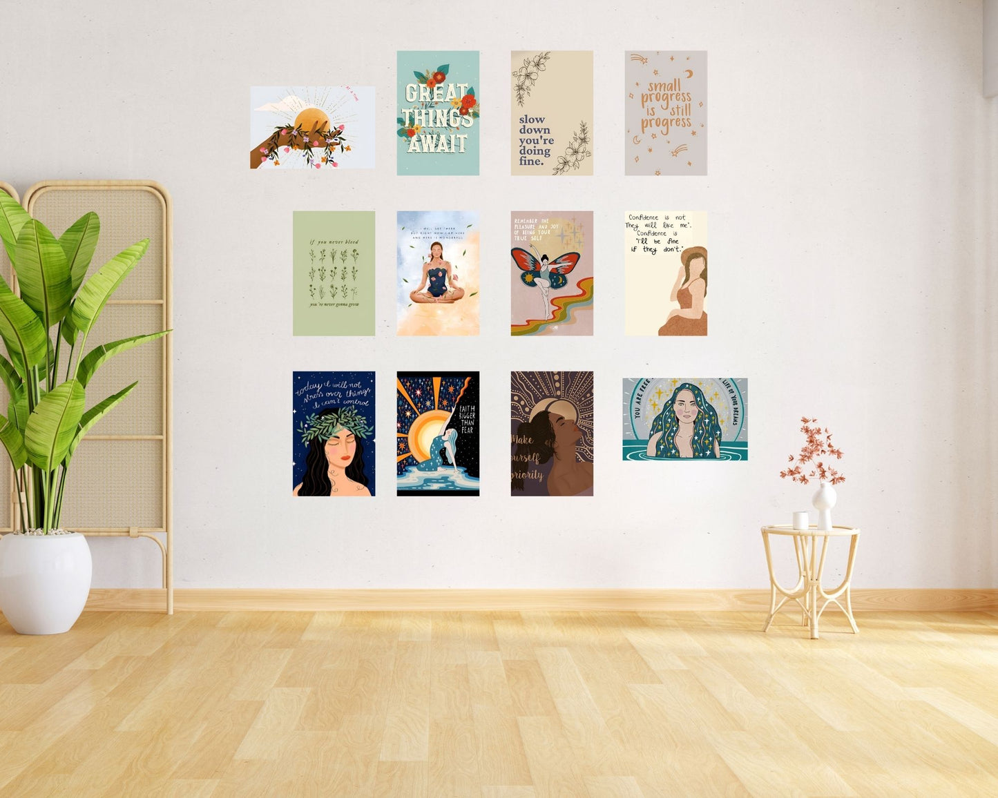 Posters Inc Motivational Wall Posters Pack of 12 | Positive Quotes & Aesthetic Room Decor | Home Wall Decoration Items for Living Room, Bedroom, Study | Birthday Gift for Women, Men & Friends | A4 Size, 300 GSM, Unframed