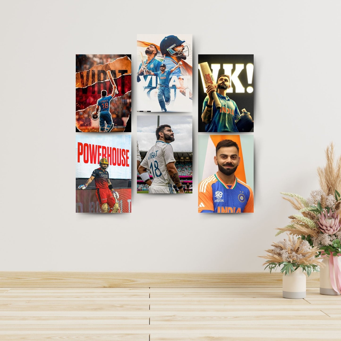 Posters Inc Virat Kohli Wall Poster Set Of 6 A4 Size Posters Printed On 300 Gsm Matte Paper With Glue Dots Included Posters For Room Cricket Theme Wall Decoration For Bedroom Study Room