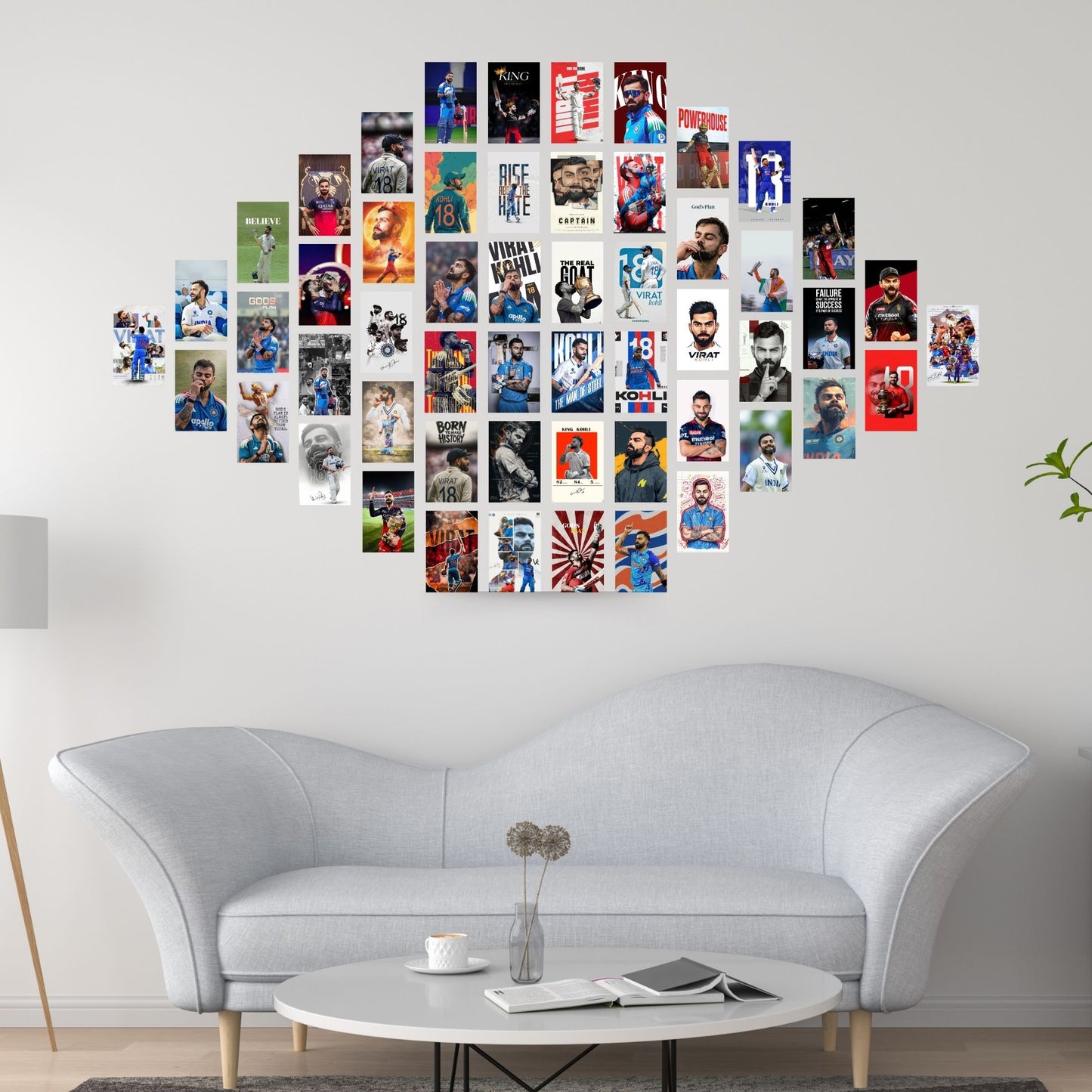 Posters Inc Virat Kohli A6 Size Wall Posters Pack Of 54 With Glue Dots Included 300 Gsm Matte Paper Premium Print For Room Decor Cricket Theme Wall Decoration Posters For Home Office Study
