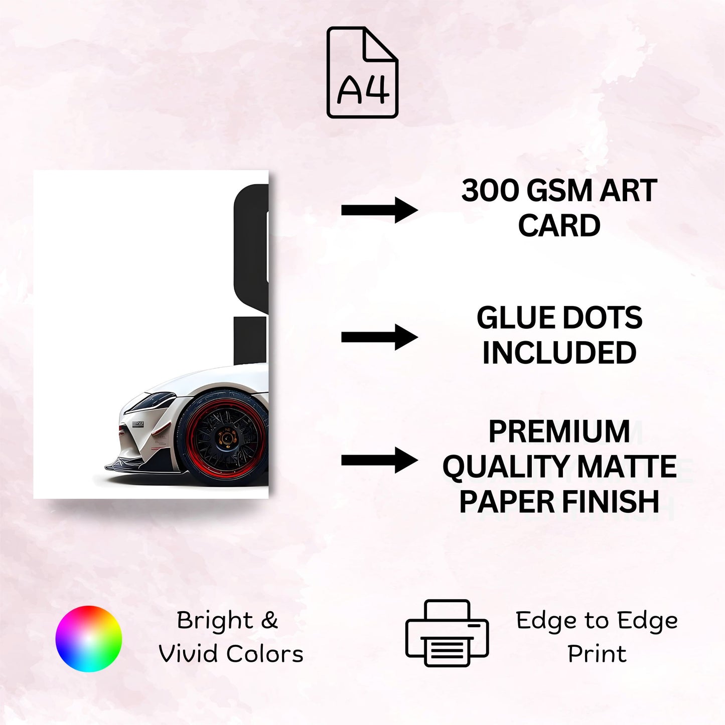 Posters Inc A4 Posters For Wall Supra Car Design Poster Set Of 3 With Glue Dots Included Printed On 300 Gsm Matte Paper For Room Decor Study Office Setup