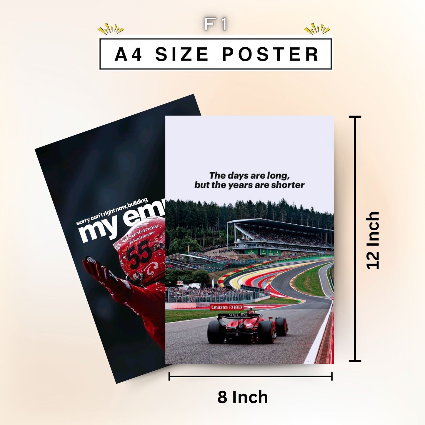 Posters Inc A4 Posters For Wall F1 Formula Racing Motivation Poster Set Of 6 Printed On 300 Gsm Matte Paper With Glue Dots Included For Room Decor Study Office Workspace Setup