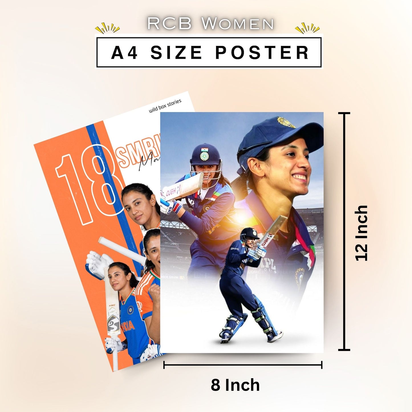 Posters Inc Smriti Mandhana Rcb Women Posters For Room A4 Size Pack Of 6 Posters 300 Gsm Matte Paper Wall Decoration Poster Set With Glue Dots Included For Home Office