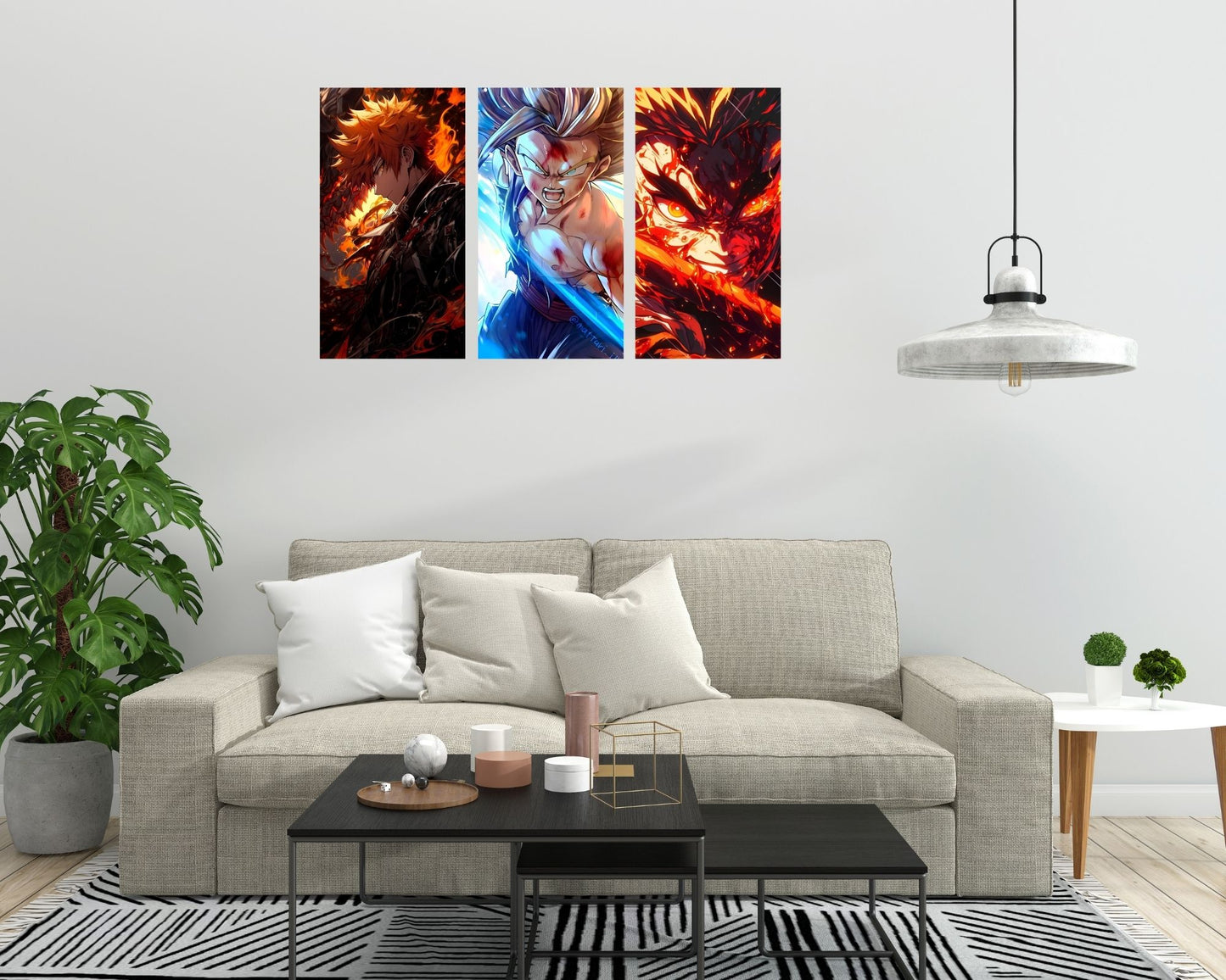 Posters Inc Demon Slayer, Naruto, Death Note, One Piece Anime Posters for Wall, Aesthetic Home Decor Items for Living Room, Birthday Gifts for Men, 300 GSM HD Quality Print, 8x2.5 inch Size Pack of 40