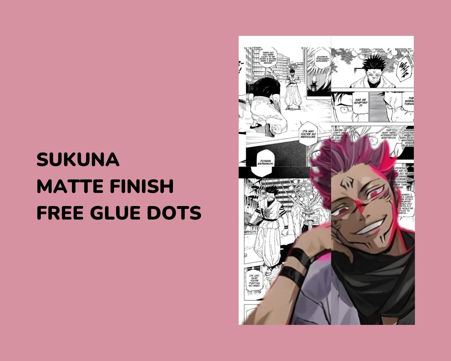 Posters Inc Jujutsu Kaisen Manga Panel Collage Art Kit, Anime Merchandise Wall Decoration Items for Living Room, Home Decor Birthday Gifts for Men, 300 GSM Print, A4 Size Paper with Sticker Set of 20