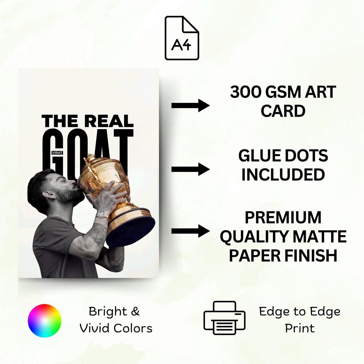 Posters Inc Virat Kohli Poster For Room A4 Size Pack Of 6 Posters Printed On 300 Gsm Matte Paper With Glue Dots Included Virat Kohli Wall Poster Set Of 6 Cricket Posters Room Decoration