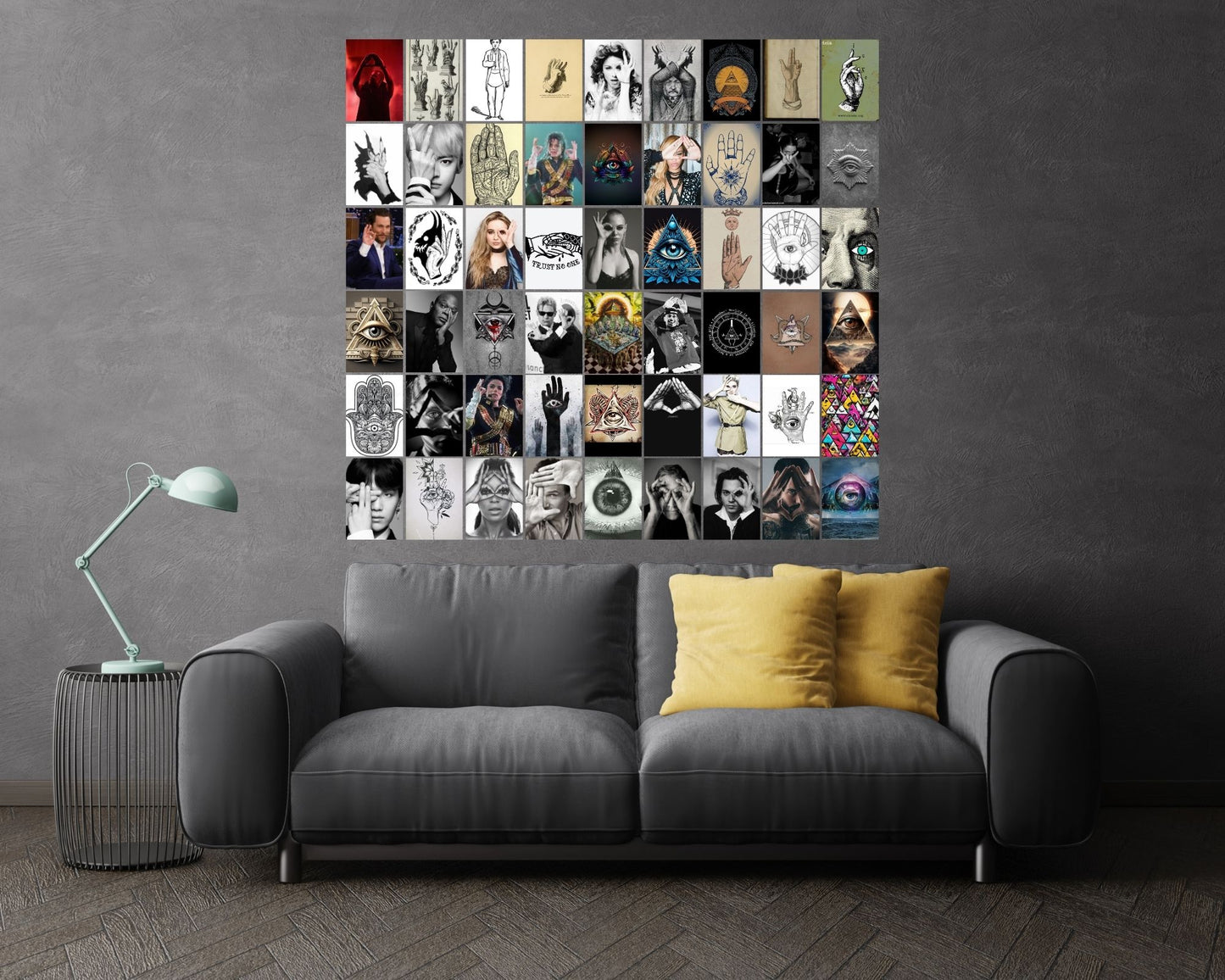 Posters Inc Pack of 54 Illuminati Posters, Home Decor Items For Living Room, Aesthetic Wall Stickers For Bedroom And Gym, Gifts For Women And Friends, 4x6 Inches Size Collage Art Kit, 300 GSM