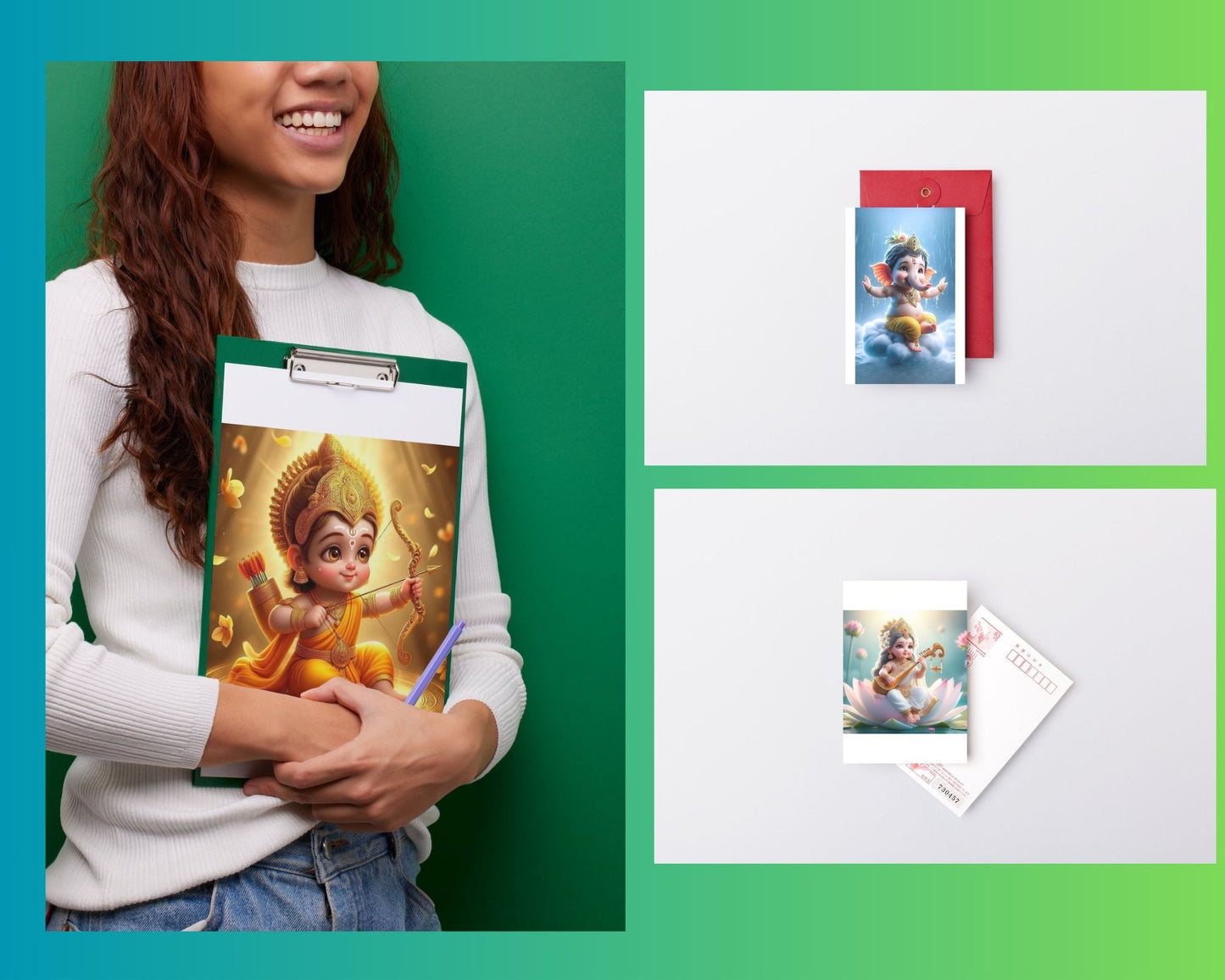 Posters Inc Baby Gods Posters for Wall – Pack of 12 Aesthetic Collage Art Prints | 8x12 Inch HD Paper Wall Decoration for Living Room, Bedroom & Kitchen | Home Decor Items & Gifts for Pregnant Women, Kids
