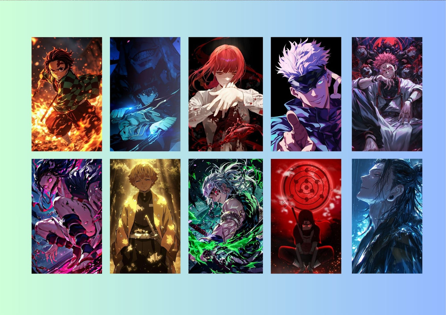 Posters Inc Naruto, Death Note, Goku, Vegeta Neon Anime Posters for Wall, Aesthetic Home Decor Items for Living Room, Birthday Gifts for Men, 300 GSM HD Quality Print A4 Size Set of 10 with Glue Dots