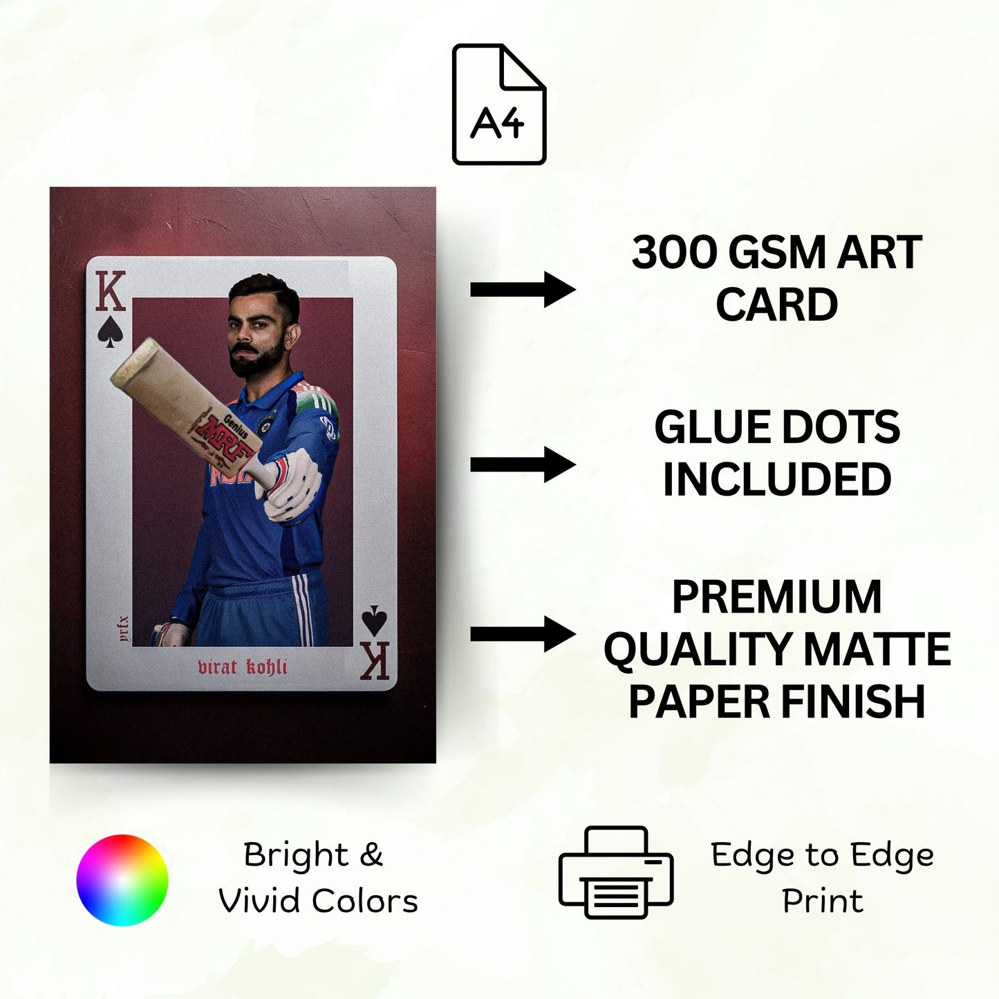 Posters Inc Cricket Posters Room Virat Kohli Wall Poster Set Of 6 A4 Size Printed On 300 Gsm Matte Paper With Glue Dots Included Wall Decoration Poster For Bedroom Workspace Study Setup