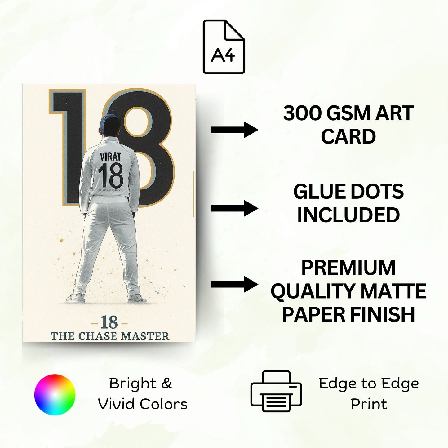 Posters Inc Virat Kohli Poster For Room A4 Size Pack Of 6 Posters Printed On 300 Gsm Matte Paper With Glue Dots Included Virat Kohli Wall Poster Set Cricket Posters Room Decoration For Bedroom
