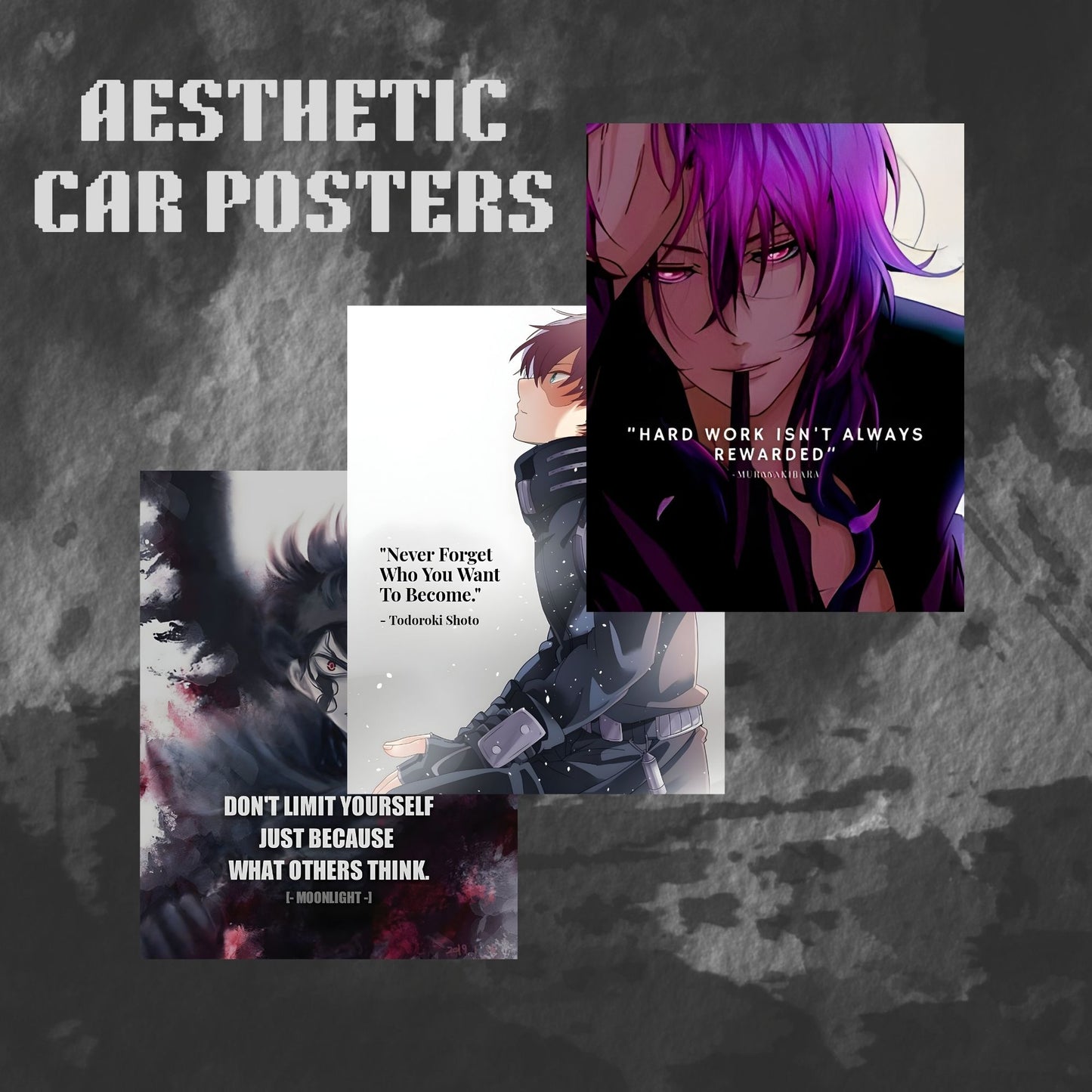Anime Motivational Poster A4 Pack of 6 Perfect Wall Decoration in Offices, Bedrooms, Hostels, Study & Living room, Featuring Quotes, 300 GSM, Aesthetic Designs, and Positive Vibes