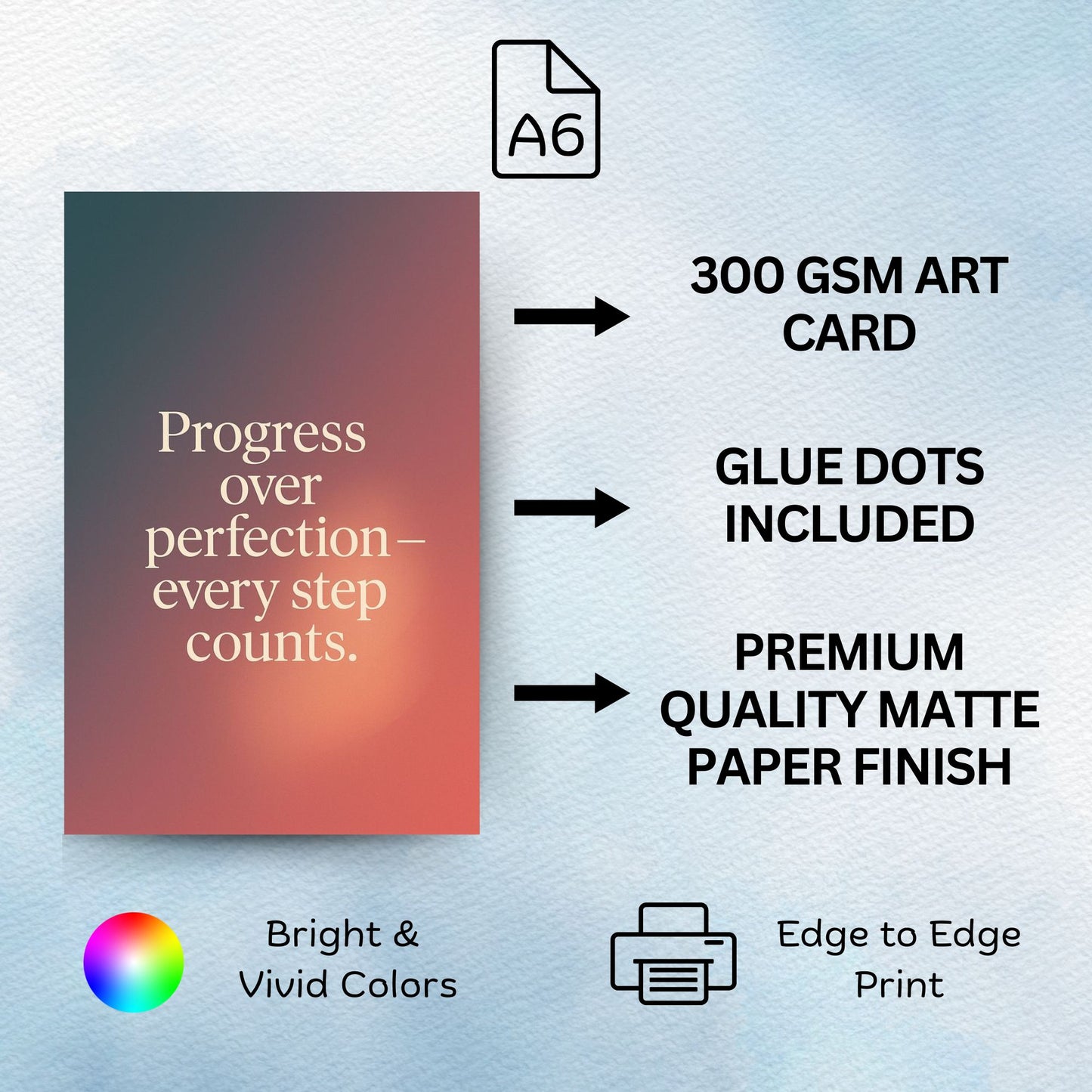 UrbanPoster Pack of 54 Motivational Inspirational Wall Collage Kit Posters – 4x6 Inches, 300 GSM Matte Finish, Glue Dots, Cardstock Included – Perfect for Office, Gym, Study Room Decoration