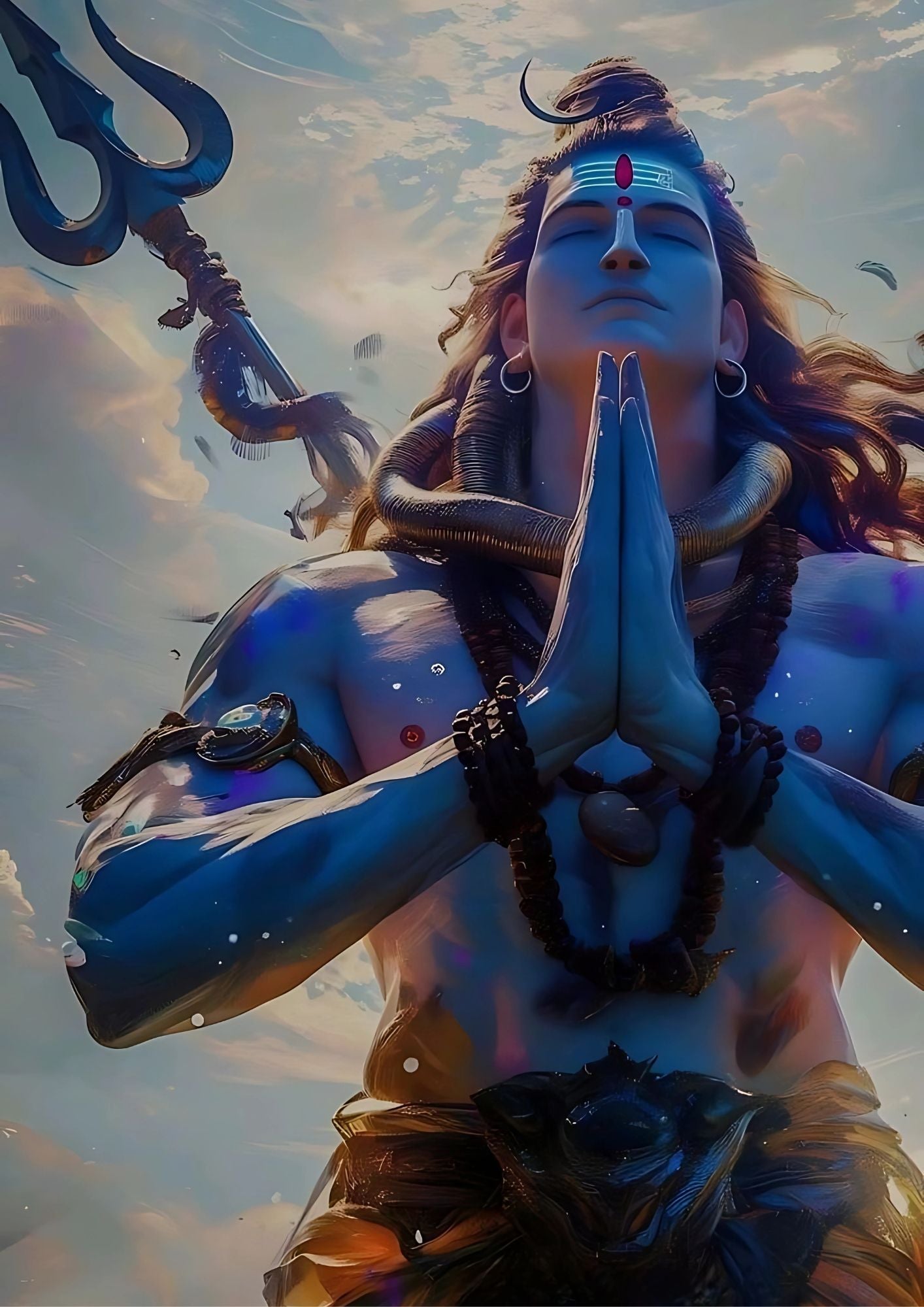 Posters Inc Pack of 6 Lord Shiva Mahadev Posters, Aesthetic Wall Stickers, A4 Size, 300 GSM Matte Paper, Glue Dots Included