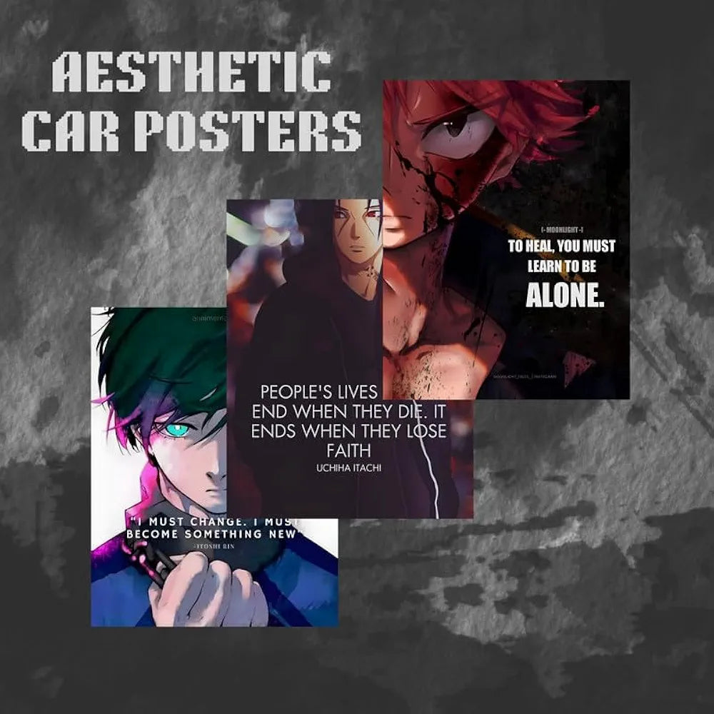 Anime Motivational Poster A4 Pack of 6 Perfect Wall Decoration in Offices, Bedrooms, Hostels, Study & Living room, Featuring Quotes, 300 GSM, Aesthetic Designs, and Positive Vibes