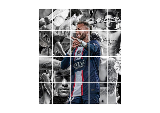 Posters Inc Set of 20 Neymar Jr Collage Kit Posters for Wall, Home Decoration Items for Living Room, Aesthetic Wall Stickers for Bedroom, Birthday Gift for Men, 300 GSM A4 Size Paper
