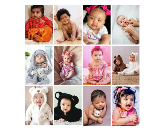 Posters Inc Pack Of 12 Baby Posters,Wall Decoration Items For Living Room And Kitchen, Cute Posters For Home Decor, Gifts For Pregnant Women And Best Friend, 8x12 Inches Size, 300 GSM Paper