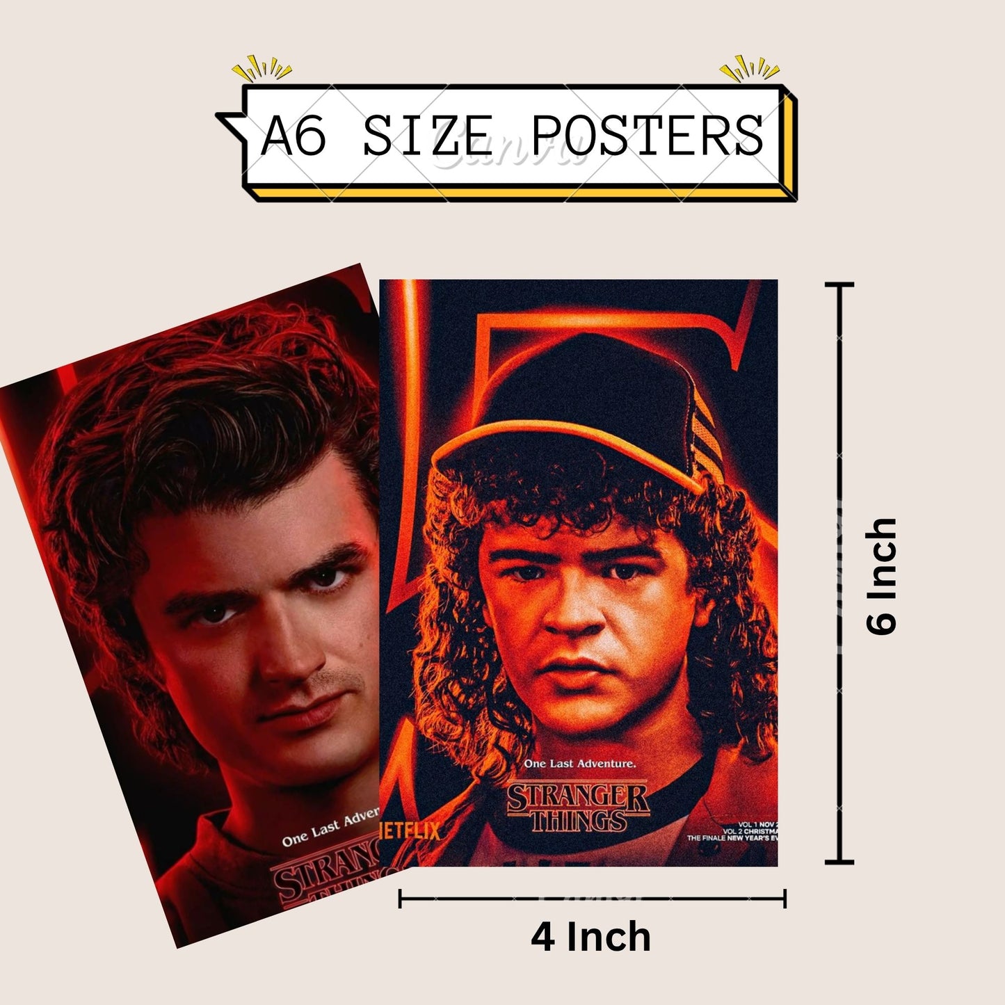 Posters Inc A6 Size Pack Of 27 Stranger Things Graphic Prints Featuring Dark Neon Illustration Eighties Horror Mood Netflix Fandom Decor Includes Glue Dots