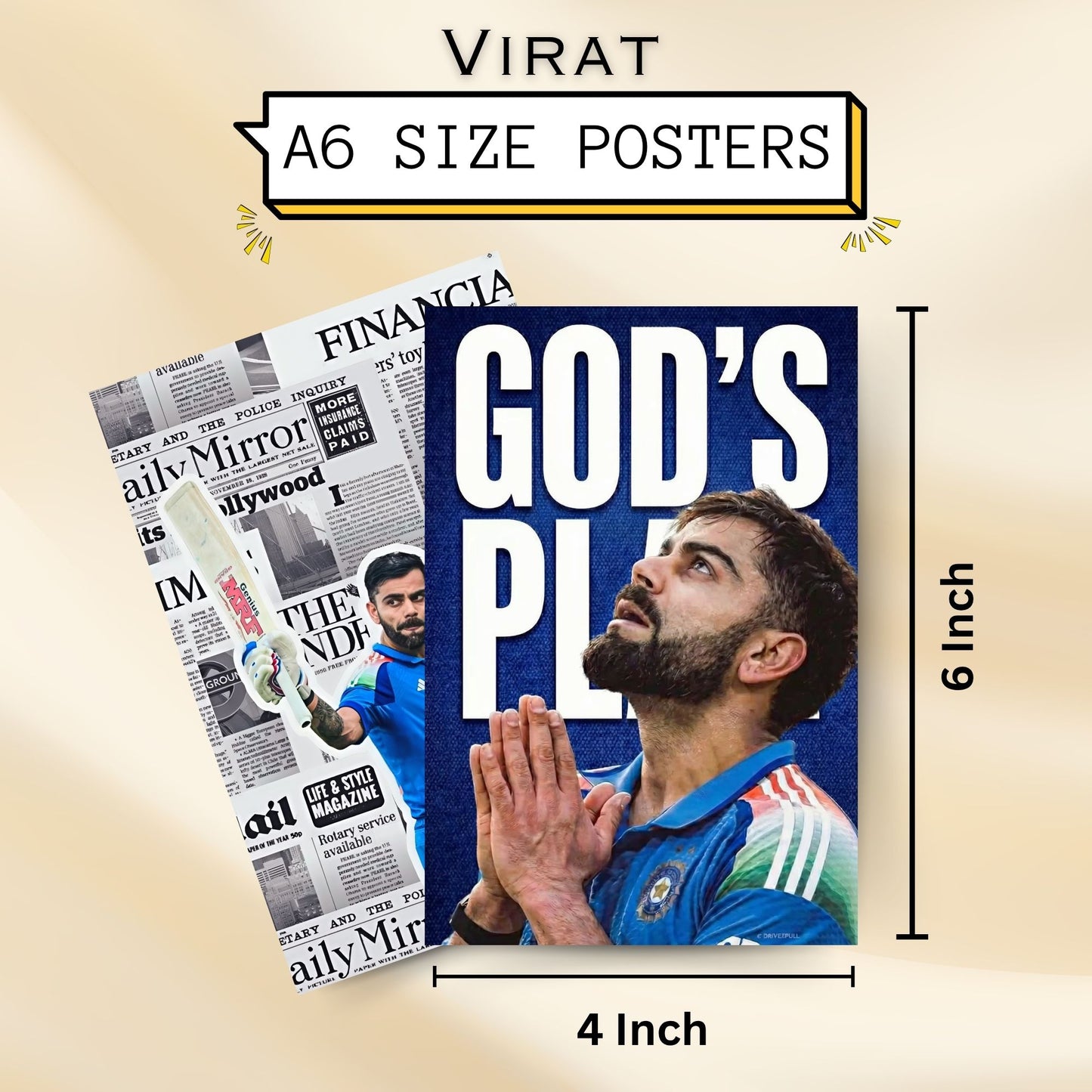 Posters Inc Virat Kohli Poster For Room A6 Size Pack Of 54 Posters Printed On 300 Gsm Matte Paper With Glue Dots Included Wall Decoration Poster Cricket Posters Room Virat Kohli Decor Wall Posters
