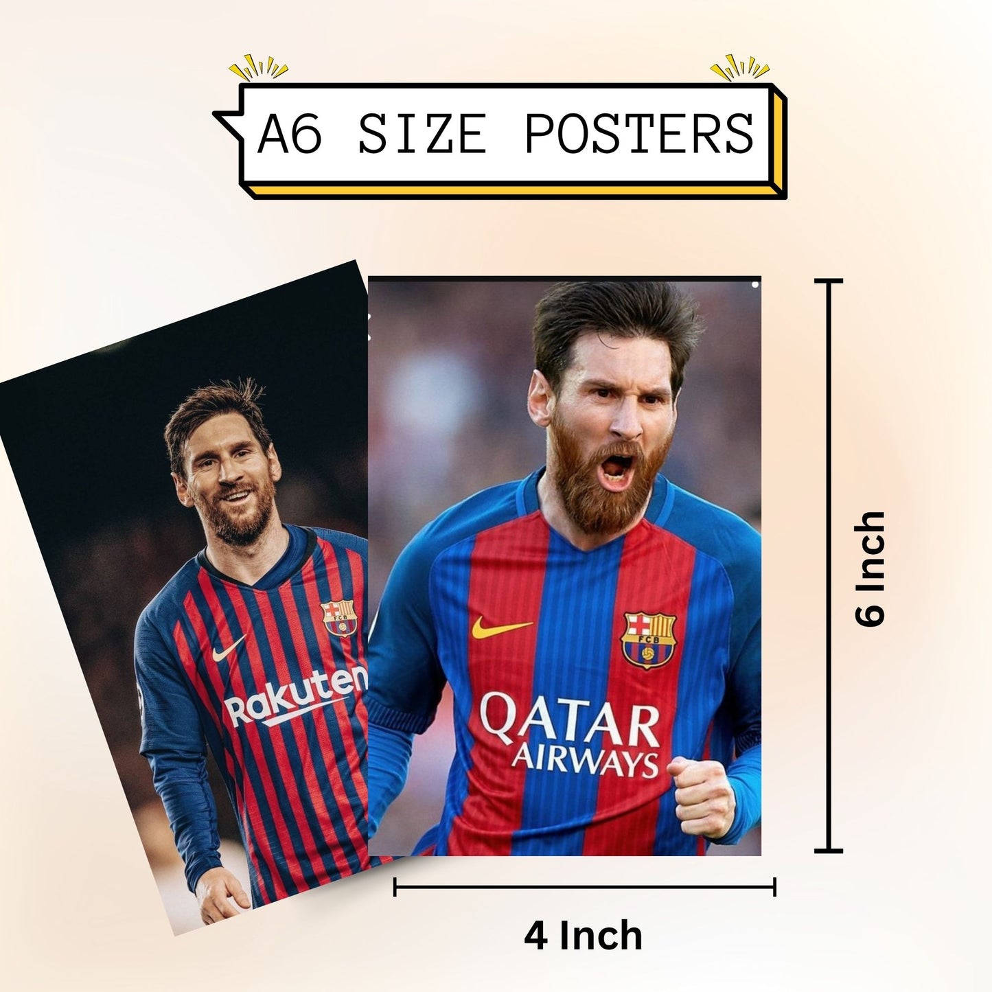 Posters Inc Messi Soccer Legend Argentina Champion World Cup Magic Barcelona Era Inter Miami Icon A6 Size Pack Of 54 Premium Action Prints Bedroom Wall Decor With Glue Dots Included