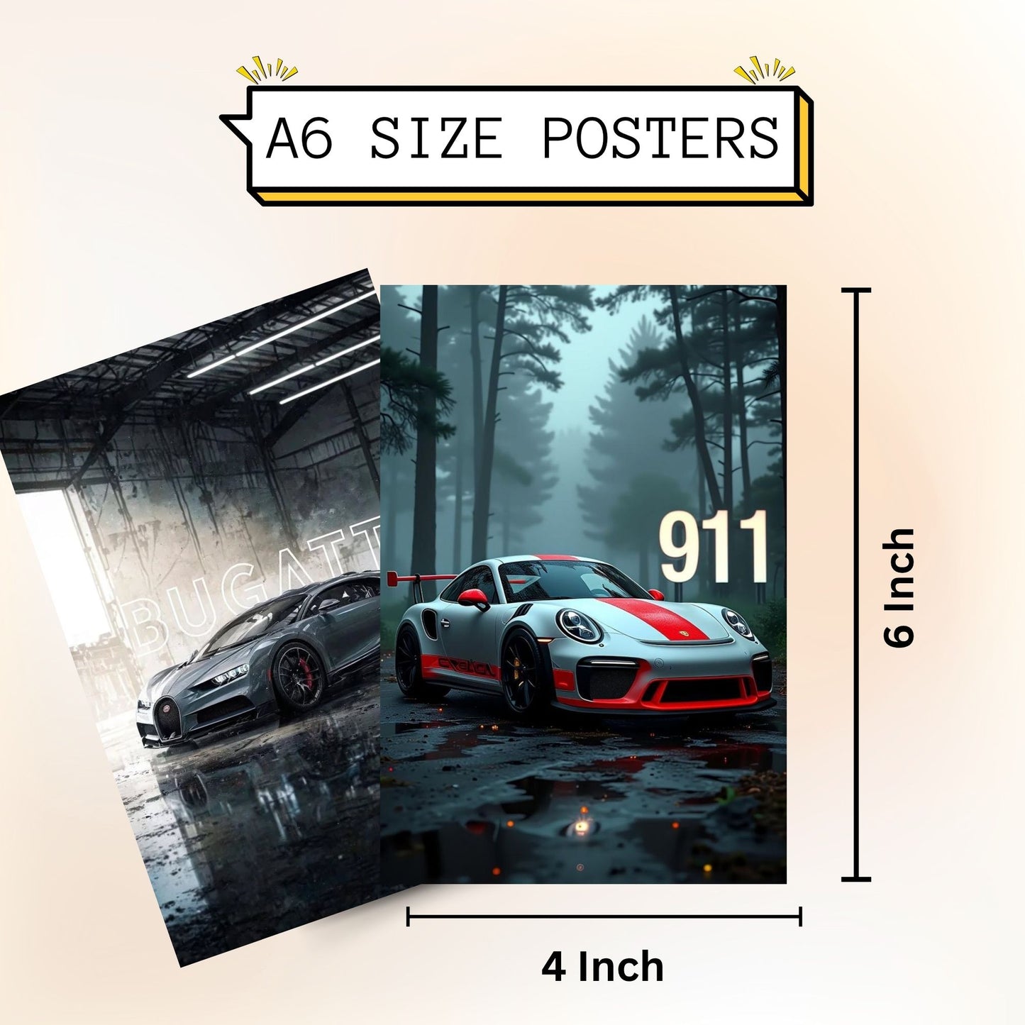 Posters Inc Exotic Performance Speed Machine Artwork A6 Mini Print Bundle Of 54 Modern Motorsport Theme Decoration For Home Office Teen Space Display Includes Easy Mount Glue Dots Pack
