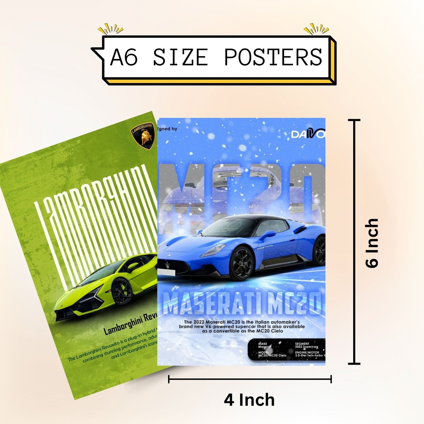 Posters Inc Super Car Poster Set A6 Size Pack Of 54 Racing Luxury Sports Vehicle Wall Decor For Bedroom Garage Boys Room Gift With Glue Dots Included Premium Automotive Art Collection