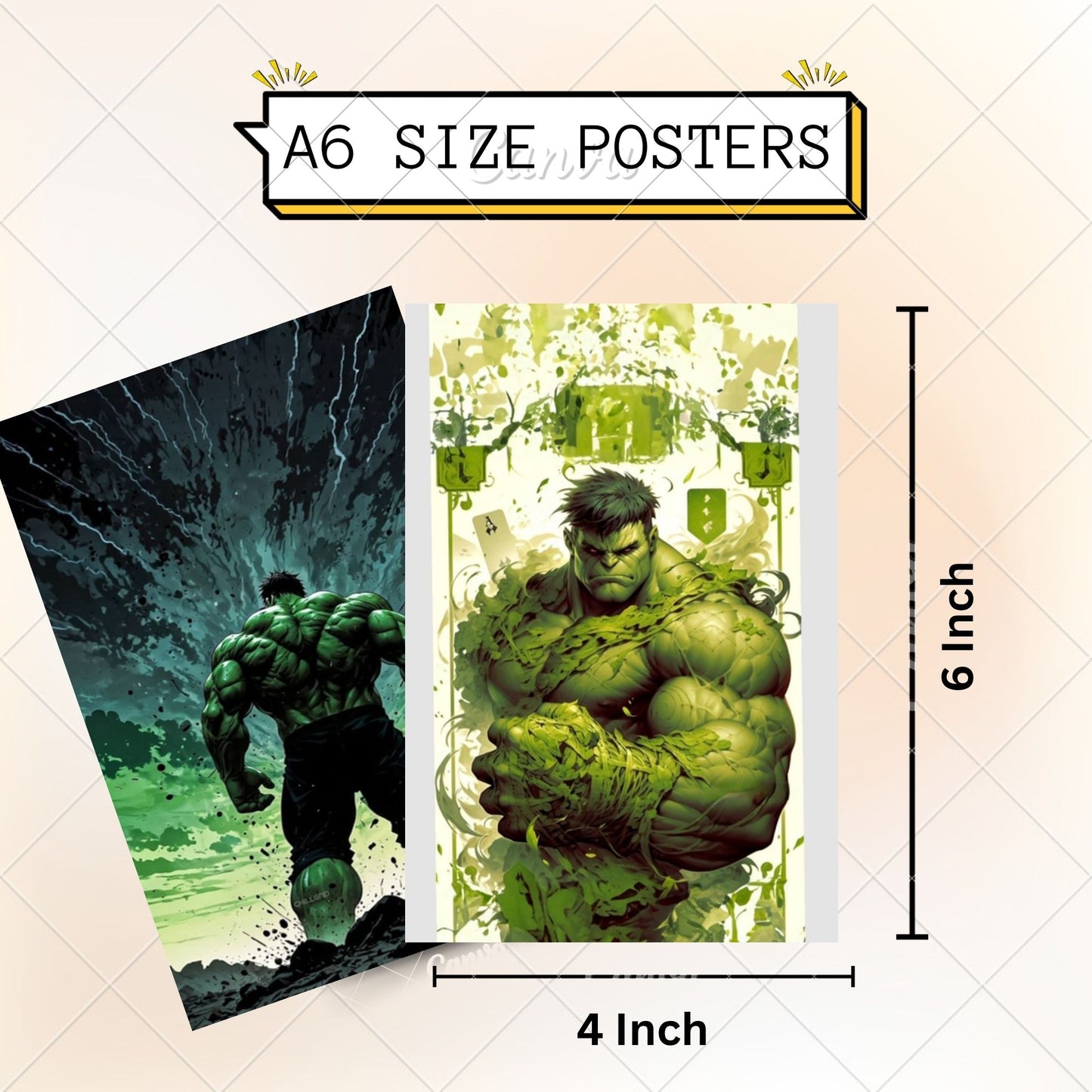 Posters Inc A6 Size Pack Of 54 Hulk Wall Posters For Bedroom Decor Includes Glue Dots Featuring Marvel Strength Design Heroic Motion Art And Epic Transformation Theme For Room Aesthetic