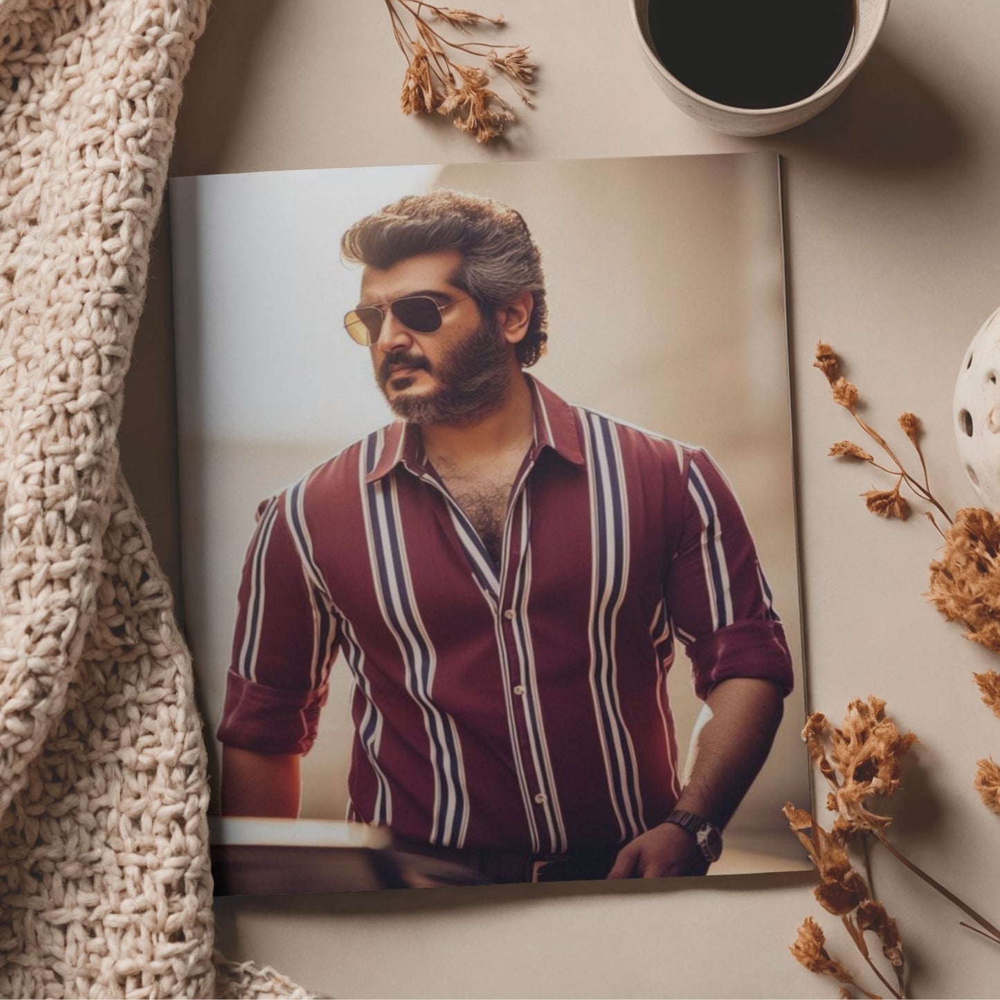Aonami Kollywood Ajith Wall Decor Set A4 Pack of 6 Posters Printed on 300 GSM Matte Paper Glue Dots Included Ajith Mass Look Photo Print Collection for Bedroom Study Room Hostel and Office Wall Display