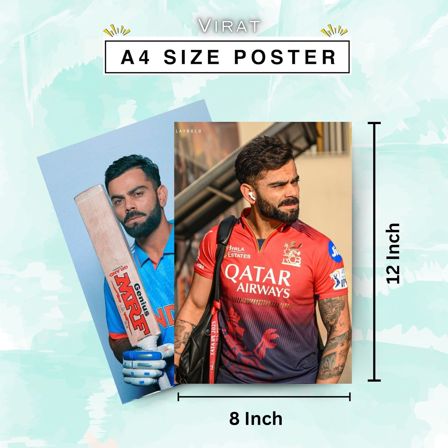 Posters Inc Virat Kohli Poster For Room 300 Gsm Matte Paper A4 Size Pack Of 6 Posters Virat Kohli Wall Poster Set Of 6 Wall Decoration Poster For Wall Decoration Cricket Posters Room Glue Dots Included
