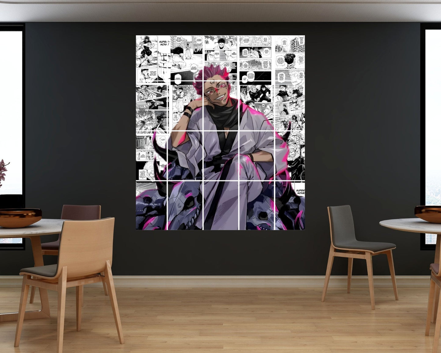 Posters Inc Jujutsu Kaisen Manga Panel Collage Art Kit, Anime Merchandise Wall Decoration Items for Living Room, Home Decor Birthday Gifts for Men, 300 GSM Print, A4 Size Paper with Sticker Set of 20
