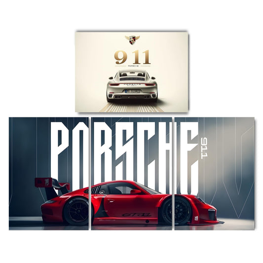Posters Inc A4 Porsche 911 Design Posters For Wall On 300 Gsm Matte Paper Pack Of 4 Glue Dots Included Aesthetic Car Decor For Room Interior Styling And Modern Display