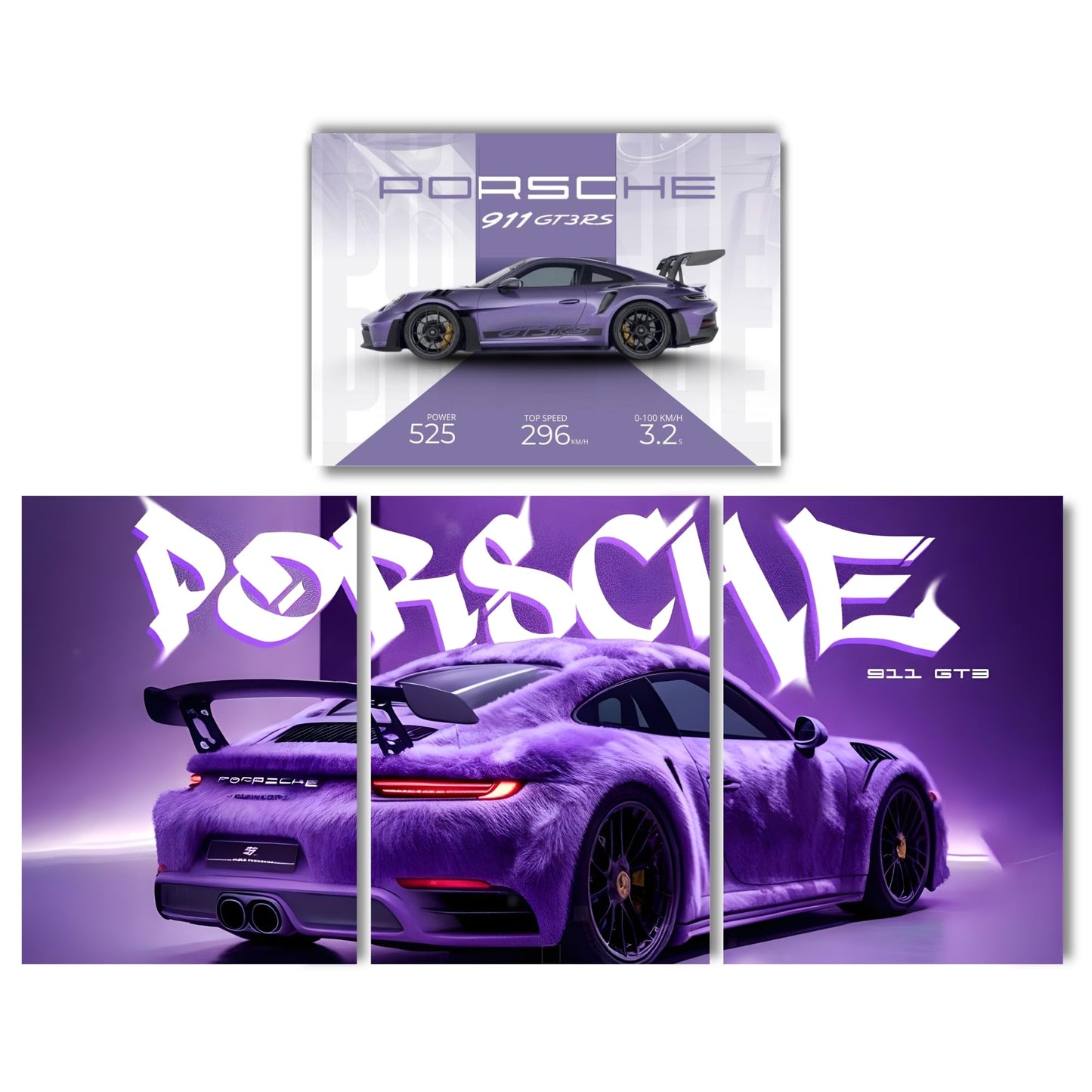 Posters Inc A4 Car Posters Pack Of 4 300 GSM Matte Paper Wall Poster Set With Glue Dots Included Car Mclaren Design For Room Decor Workspace And Study Area