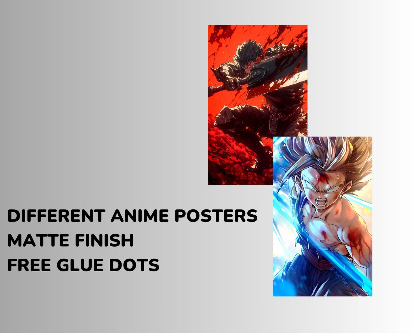 Posters Inc Demon Slayer, Naruto, Death Note, One Piece Anime Posters for Wall, Aesthetic Home Decor Items for Living Room, Birthday Gifts for Men, 300 GSM HD Quality Print, 8x2.5 inch Size Pack of 40