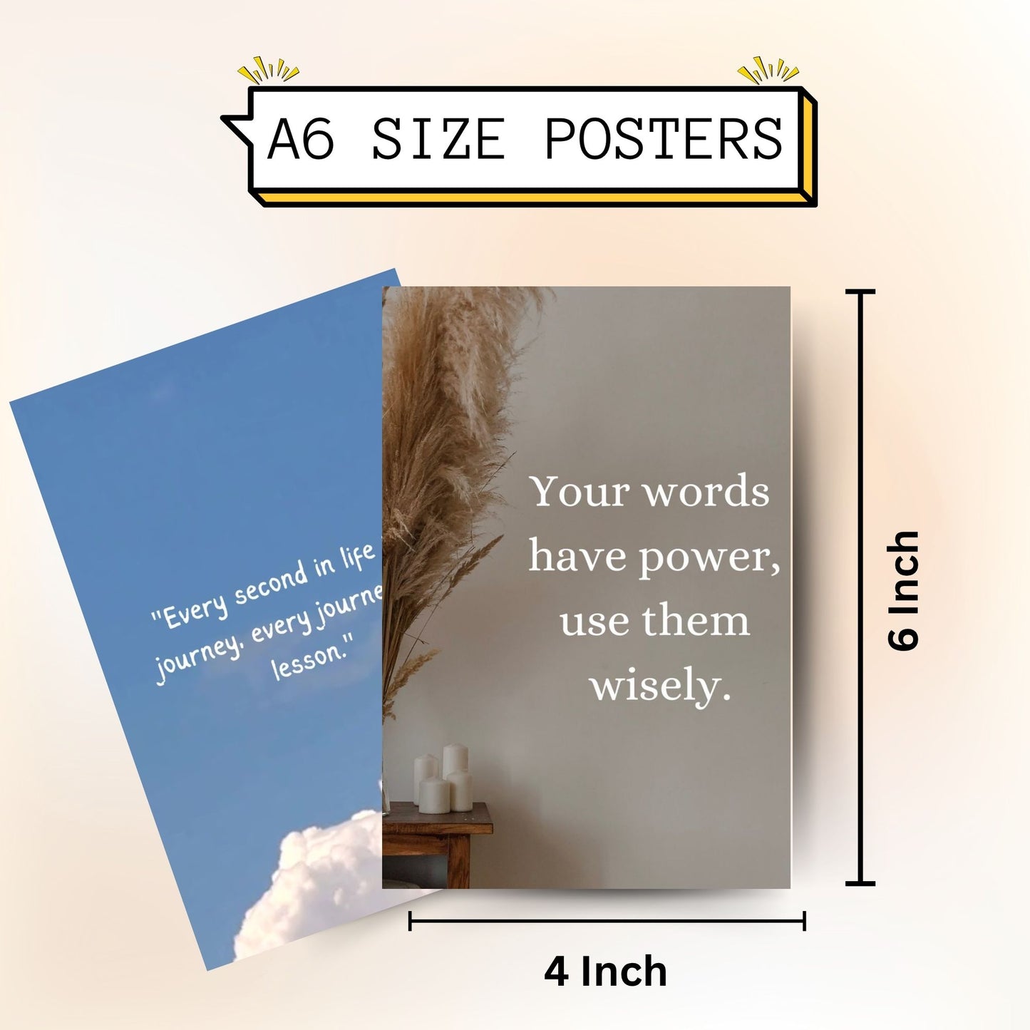 UrbanPoster Pack of 54 Motivational Inspirational Wall Collage Kit Posters – 4x6 Inches, 300 GSM Matte Finish, Glue Dots, Cardstock Included – Perfect for Office, Gym, Study Room Decoration