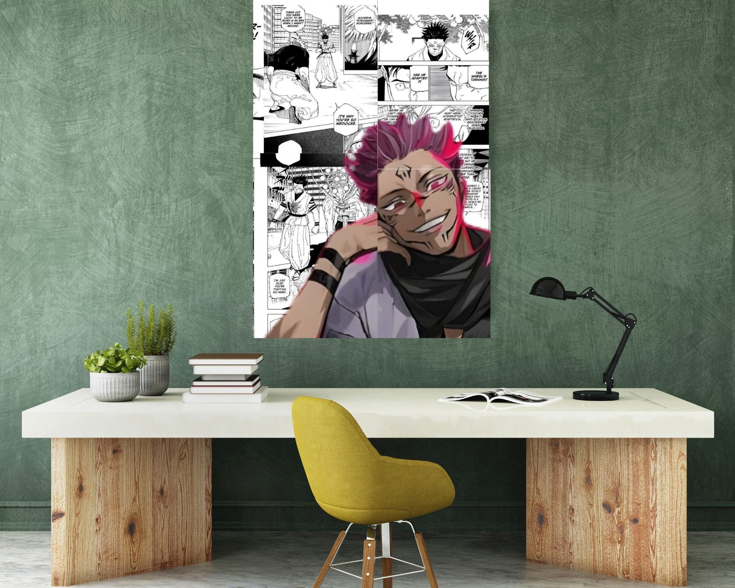 Posters Inc Jujutsu Kaisen Manga Panel Collage Art Kit, Anime Merchandise Wall Decoration Items for Living Room, Home Decor Birthday Gifts for Men, 300 GSM Print, A4 Size Paper with Sticker Set of 20